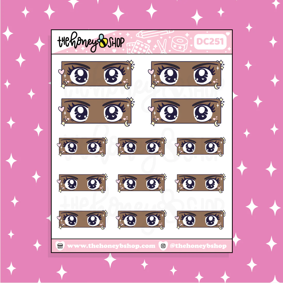 Anime Eyes Doodle Sticker | Choose your Skin Tone!