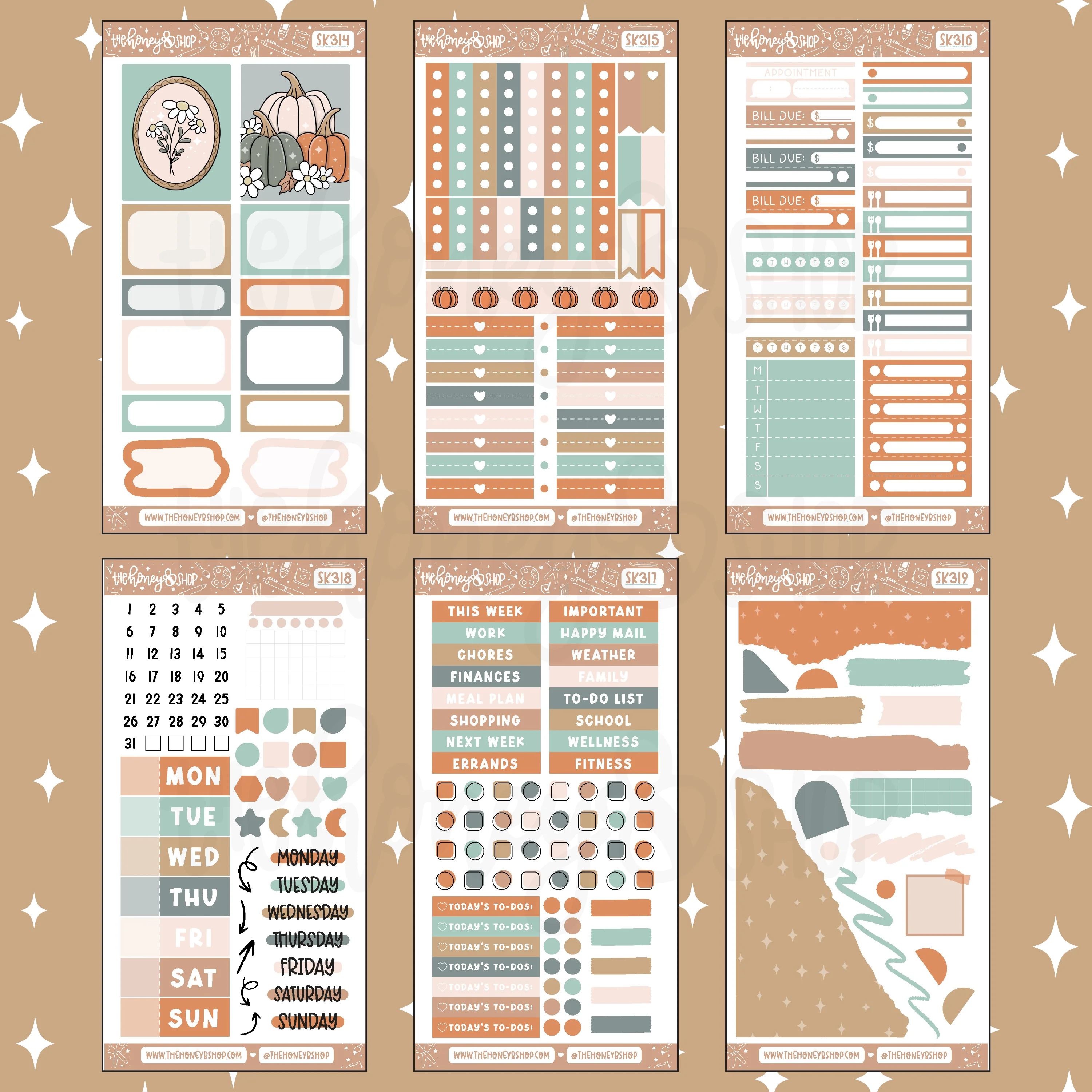 Autumn Vibes | 8 Page Weekly Kit | Choose your Skin Tone! - Image 3