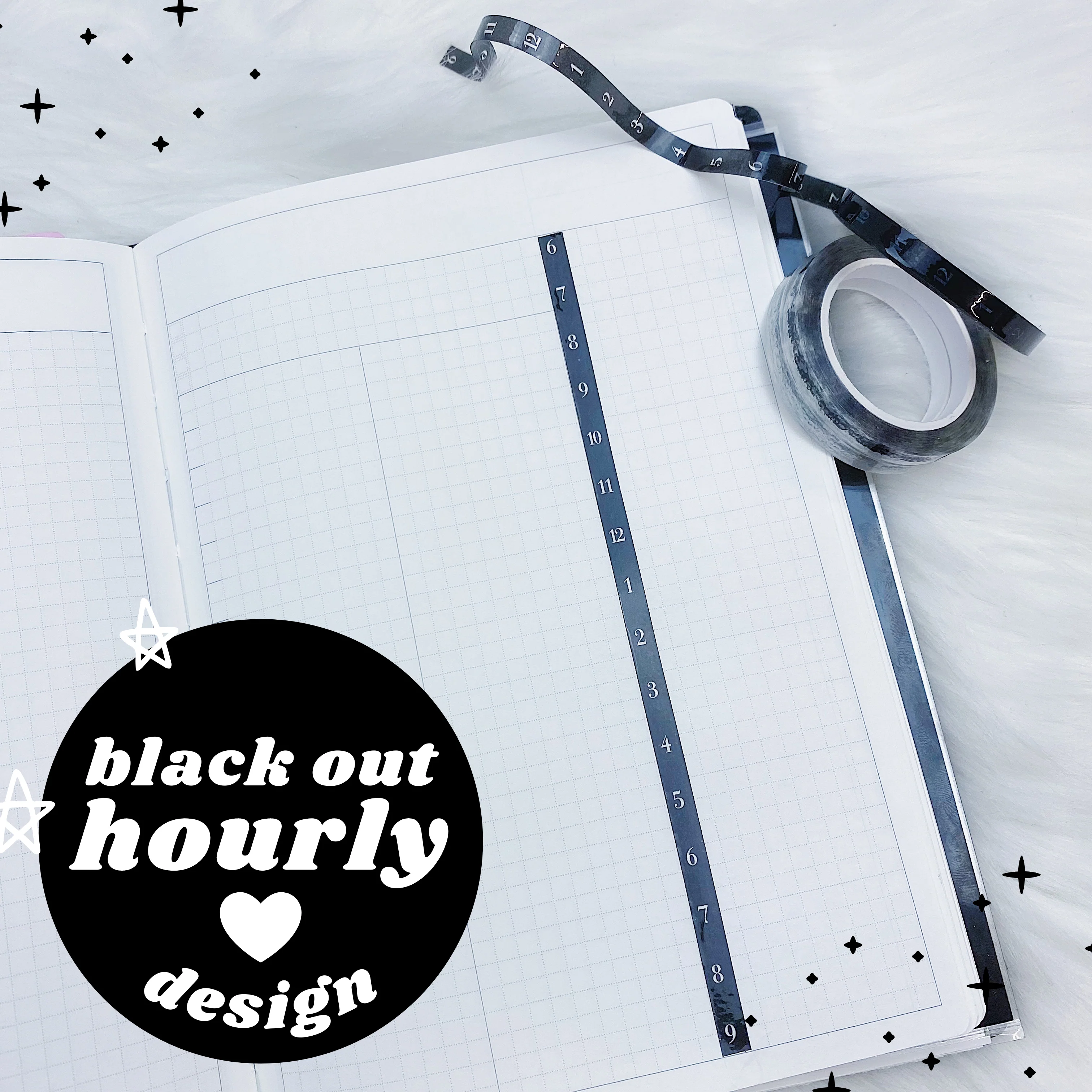 B6 Perforated Clear Hourly Washi Tape | Choose your Design! | Fits B6 Classic Daily + MORE! - Image 3