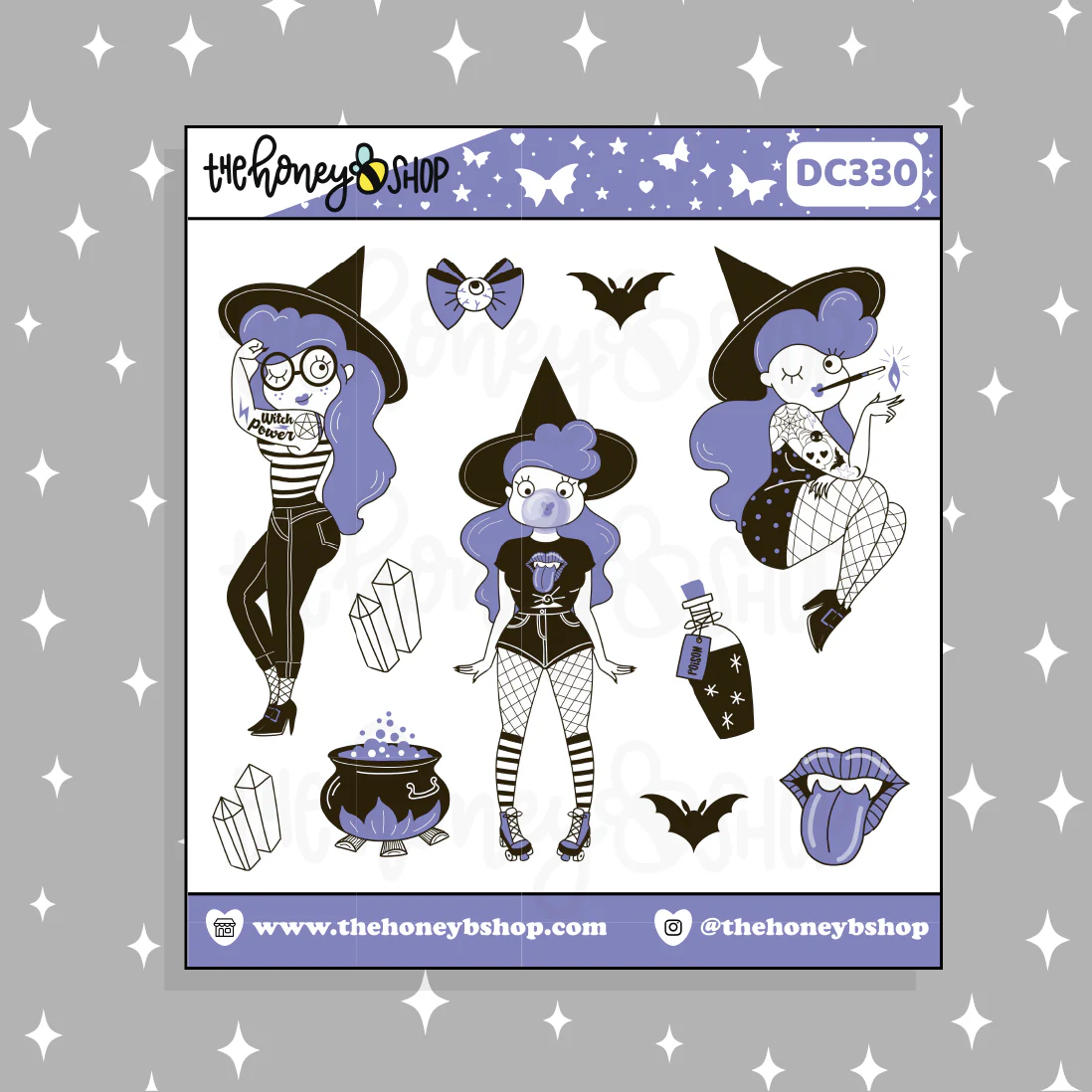 Bad Witch Doodle Sticker