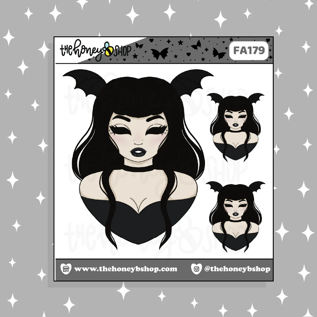 Batty Babe Doodle Sticker | Choose your Skin Tone!