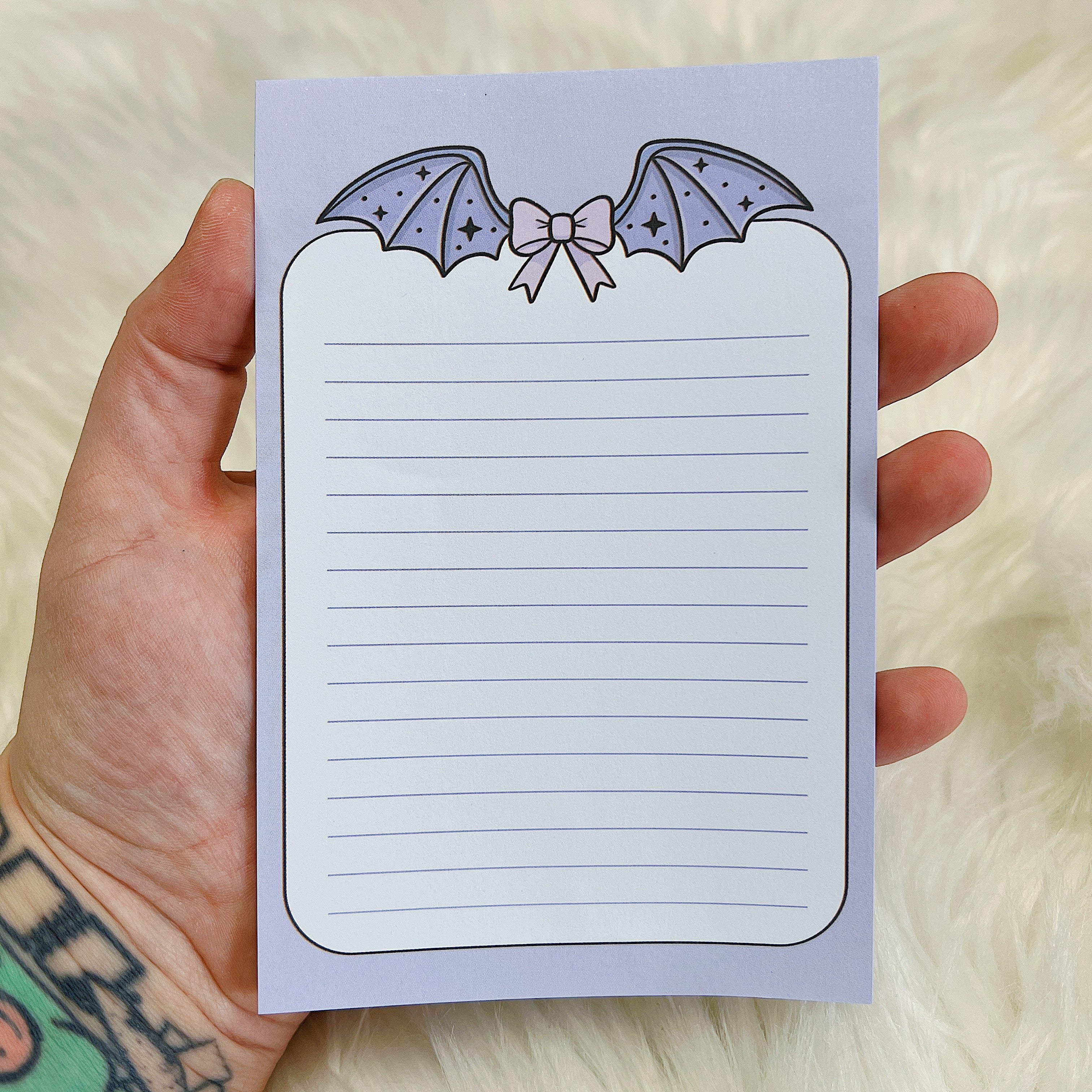 Batty Bow Lined Sticky Note | (4x6)