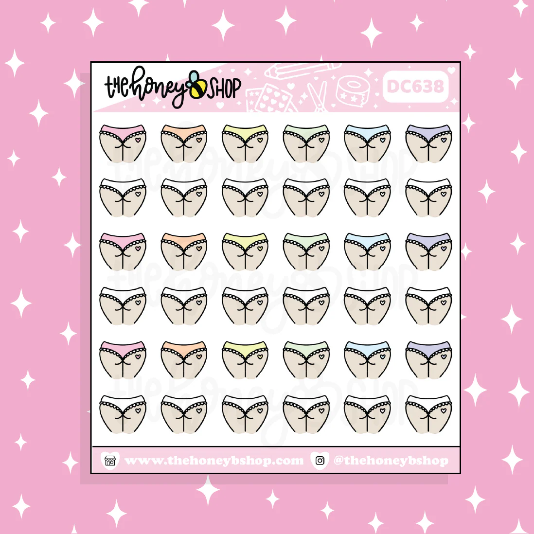 Booty Icon Doodle Sticker | Choose Your Skin Tone! - Image 2
