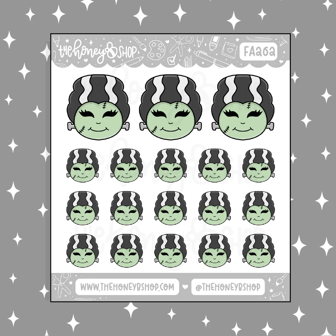 Bride of Frankenstein Doodle Sticker