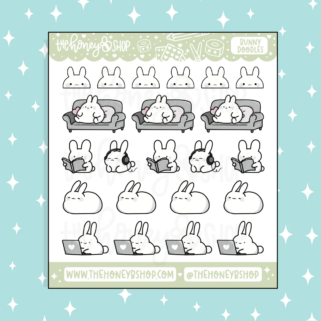 Bunny Activities Doodle Sticker