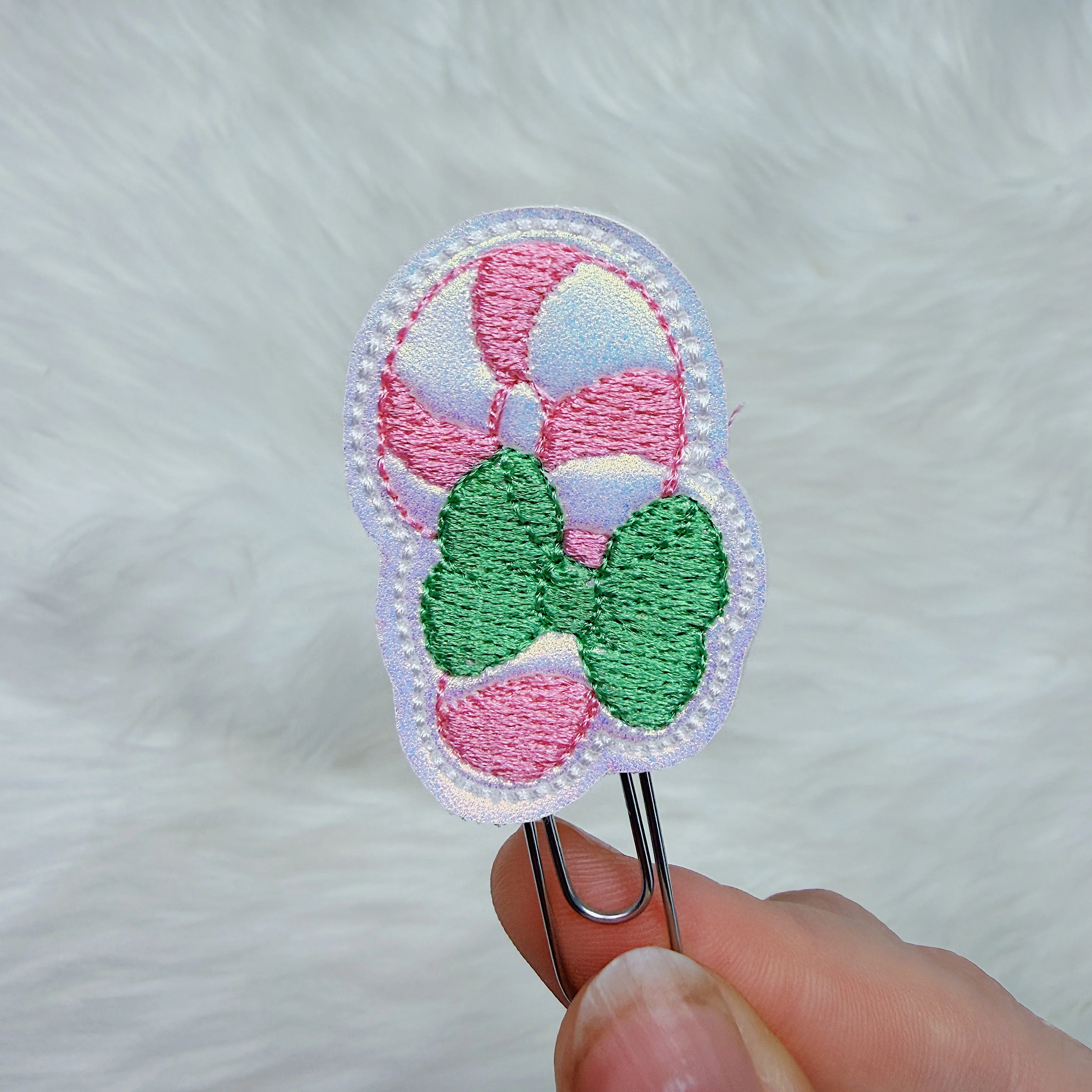 Candy Cane with Bow Feltie Planner Clip | Choose Your Color Option! - Image 3
