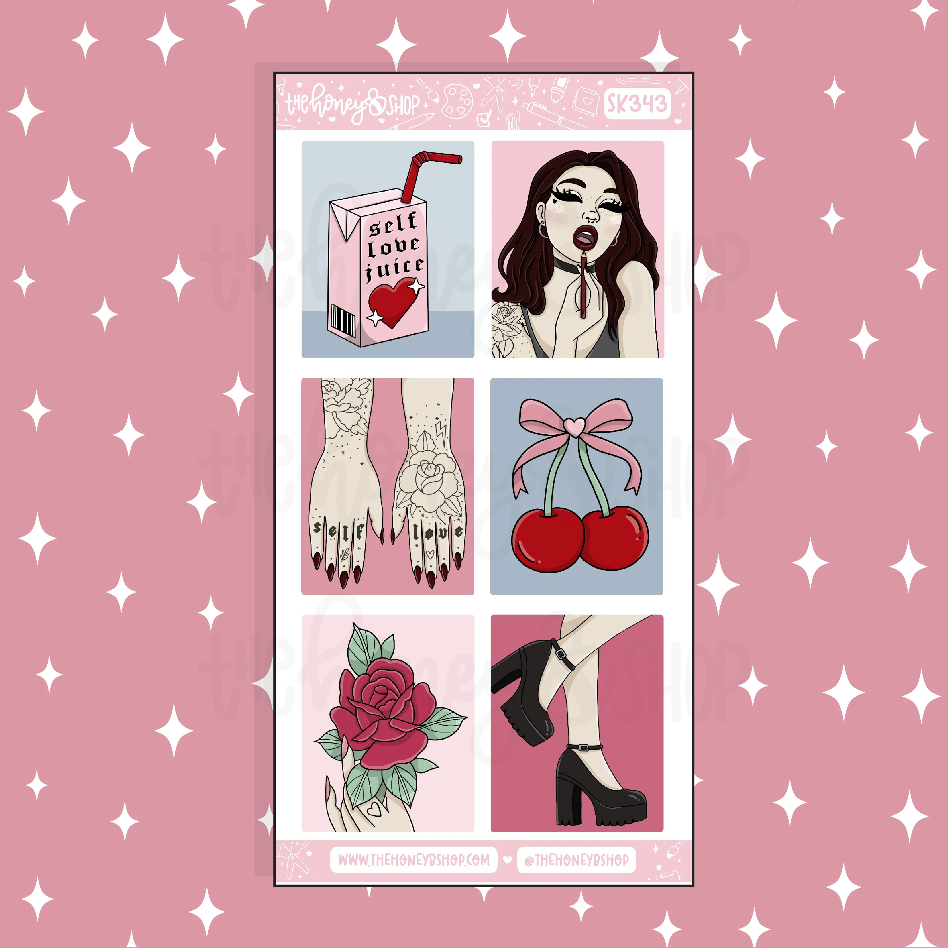 Cherry Bomb Full Boxes Doodle Sticker | A La Carte | Choose your Skin Tone! - Image 4
