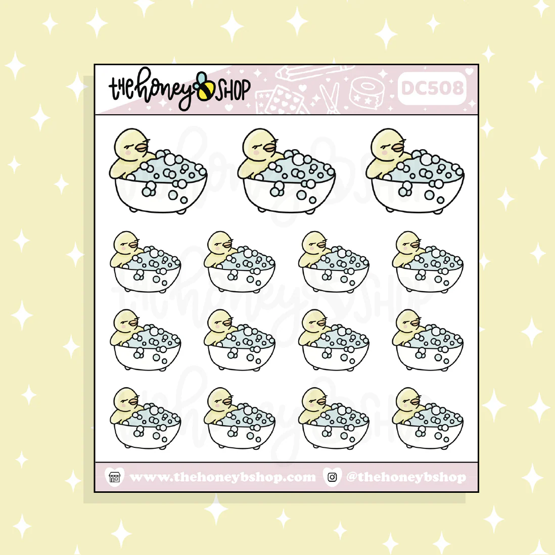 Chickadee Bath Time Doodle Sticker