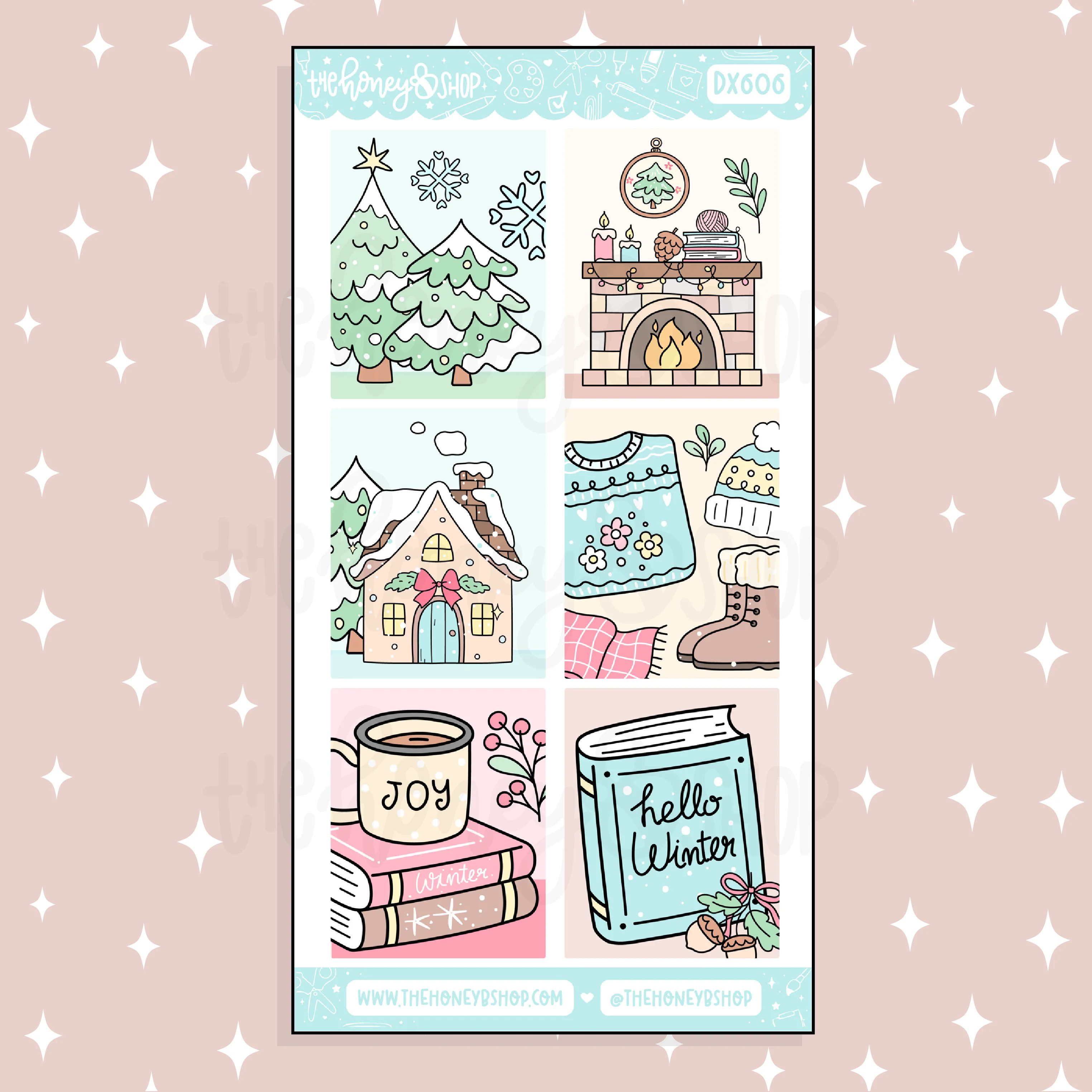 Comfy Cabin Full Boxes Doodle Sticker