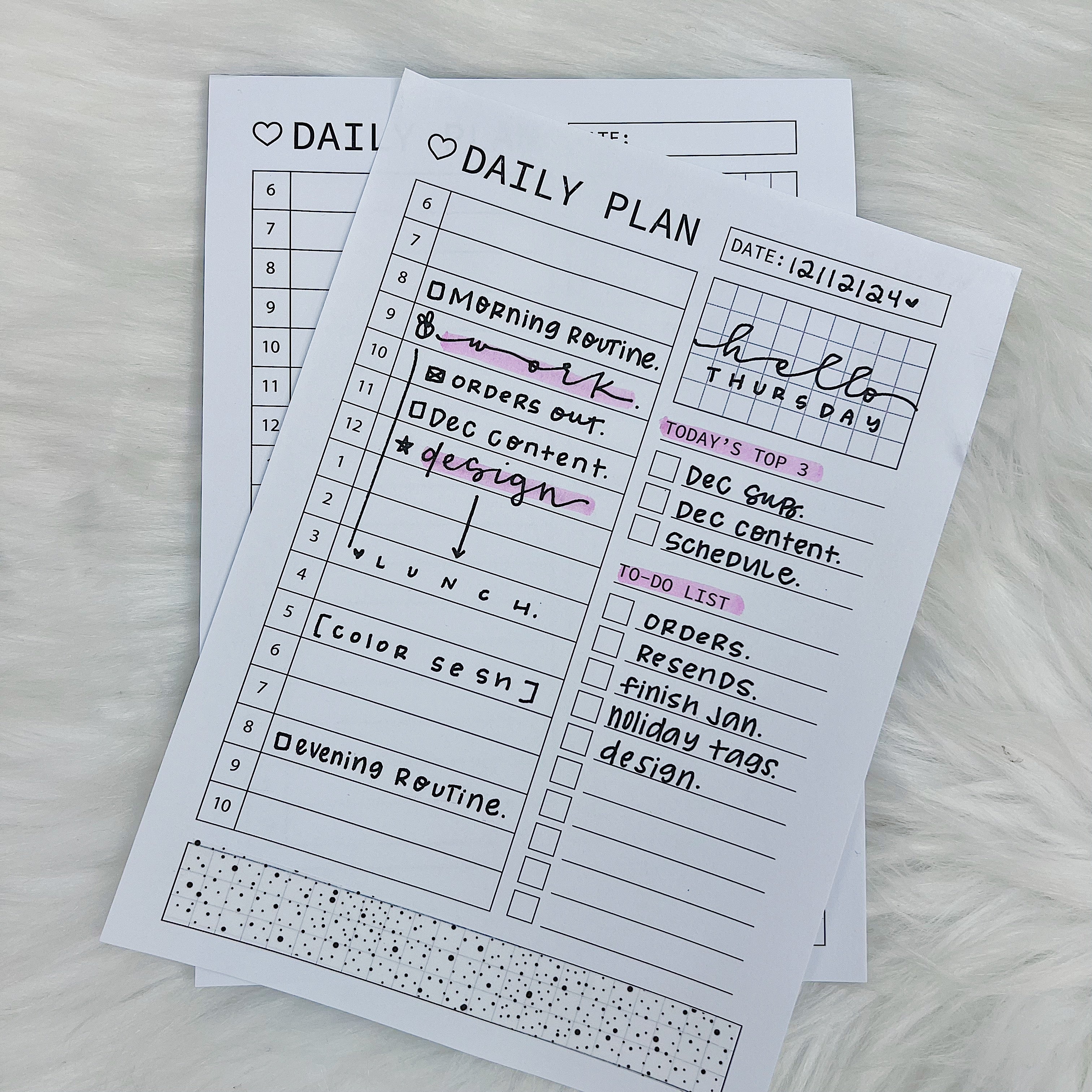 Daily Plans Sticky Notepad | B6 Size (5x7) - Image 2