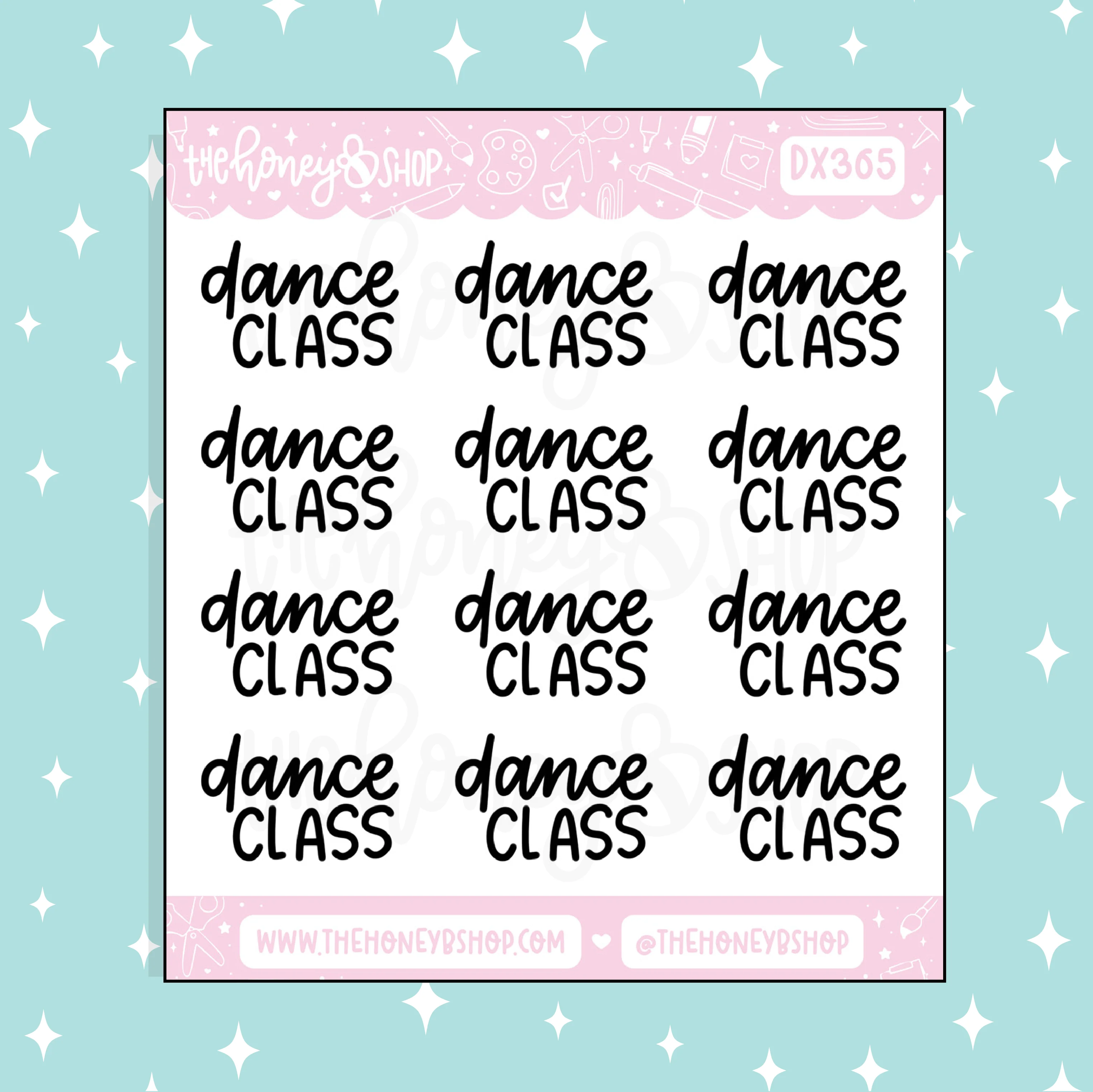 Dance Class Lettering Doodle Sticker