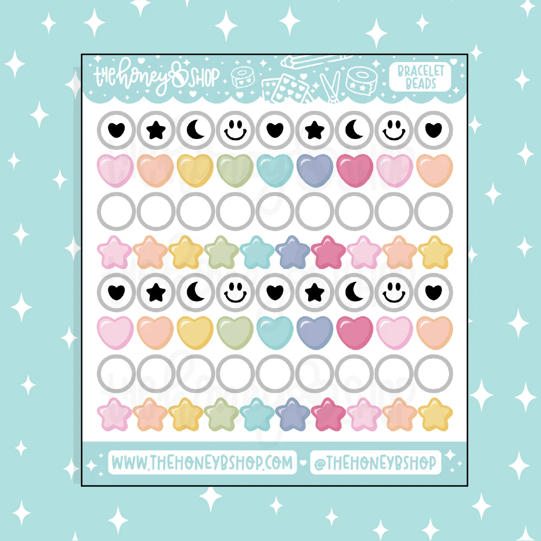 DIY Beaded Bracelet Sticker Bundle | 3 Sheets Included - Image 3