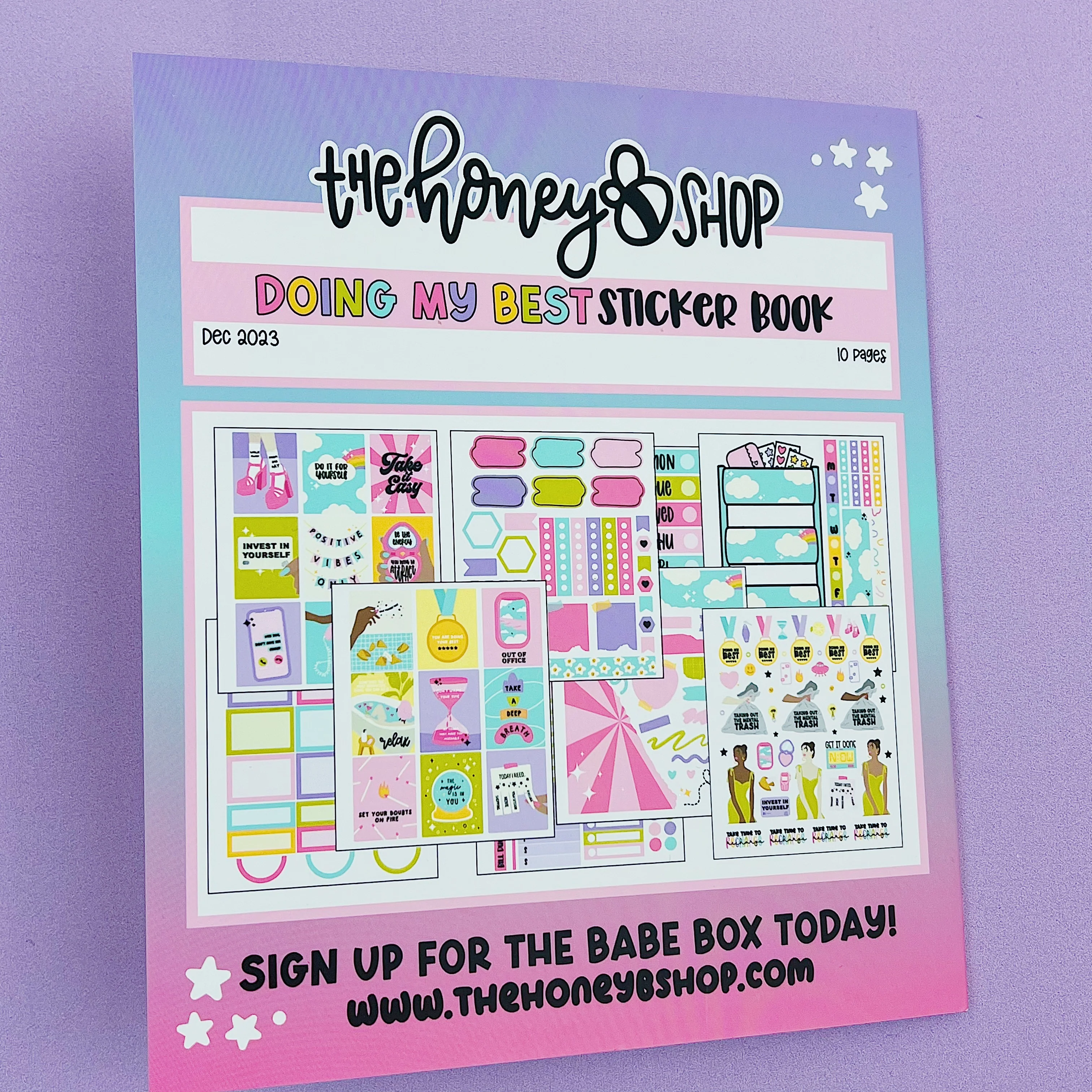 Doing My Best Sticker Book | Matte Sticker Paper | 10 Pages | Holo Foil - Image 12