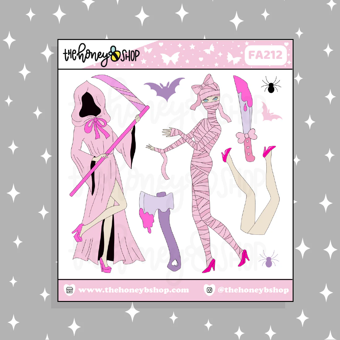 Dolloween Babe Doodle Sticker | Choose your Skin Tone! - Image 2