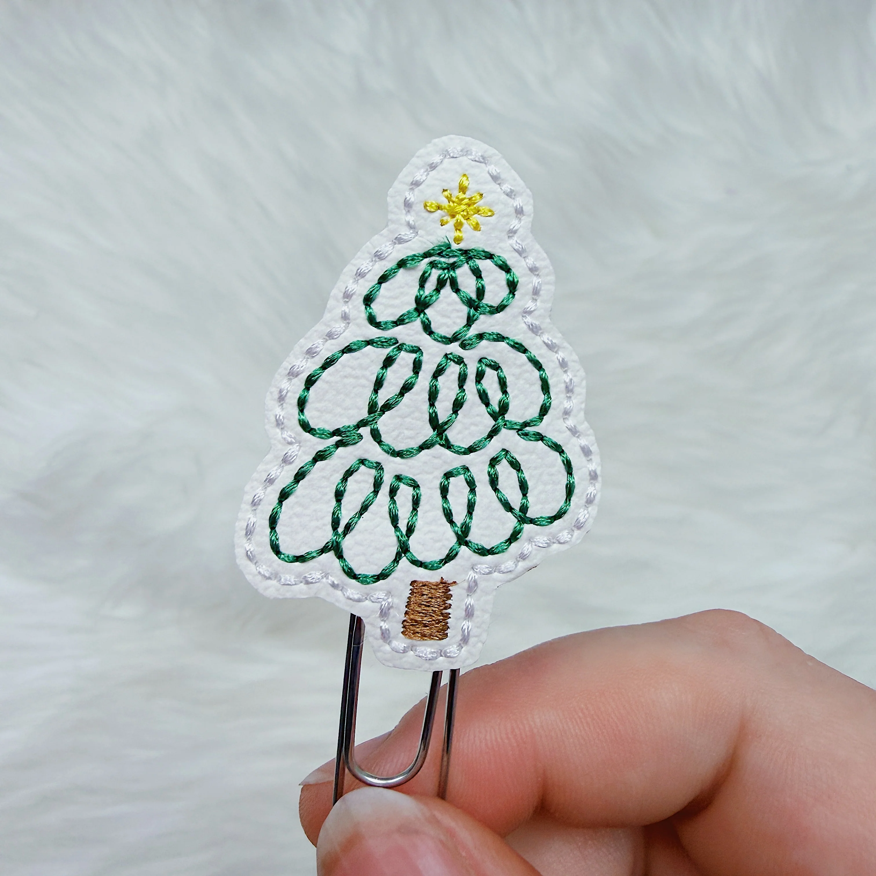 Doodle Christmas Tree Feltie Planner Clip