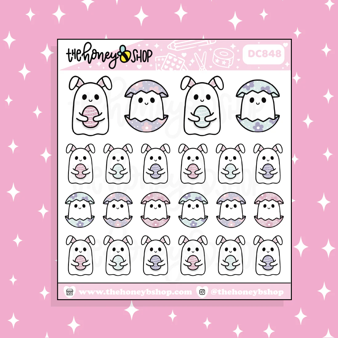Easter Egg Ghostie Doodle Sticker