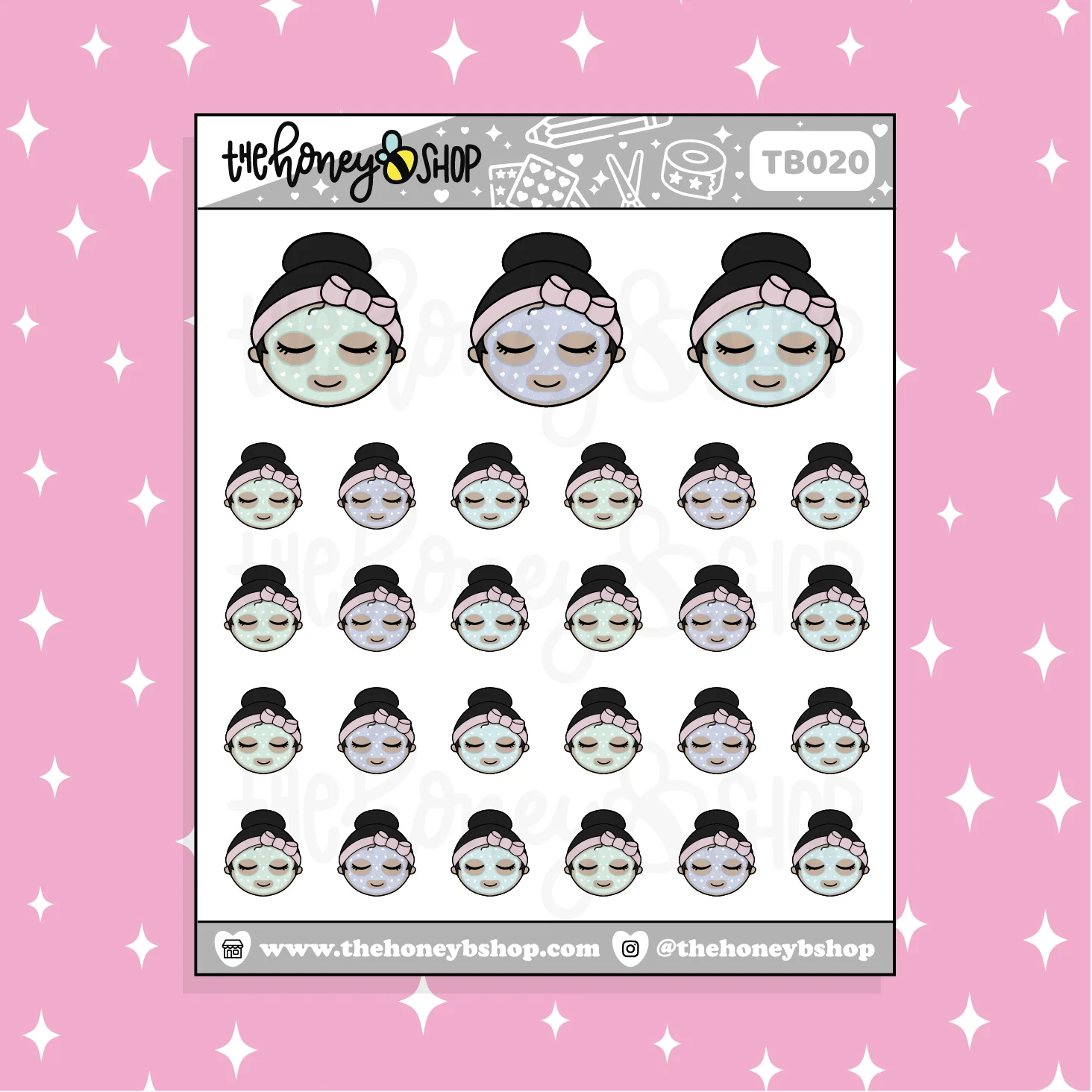 Face Mask BabeBees Doodle Sticker | Choose Your Skin Tone! - Image 3