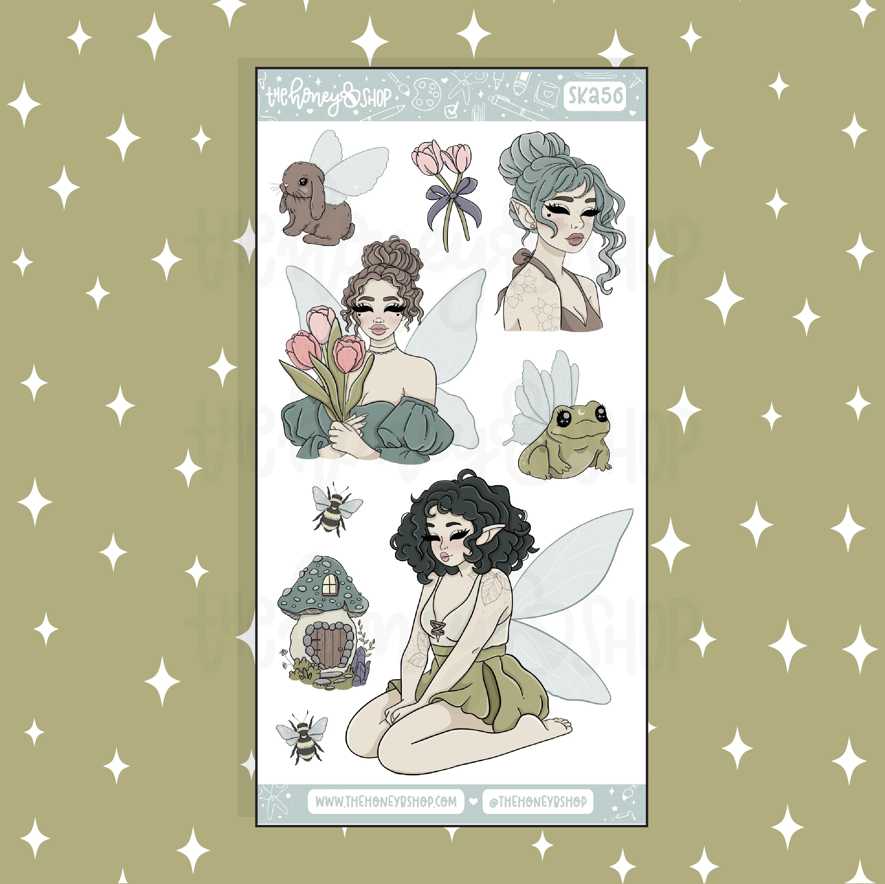 Fairycore Large Babe Deco Doodle Sticker | A La Carte | Choose your Skin Tone! - Image 4