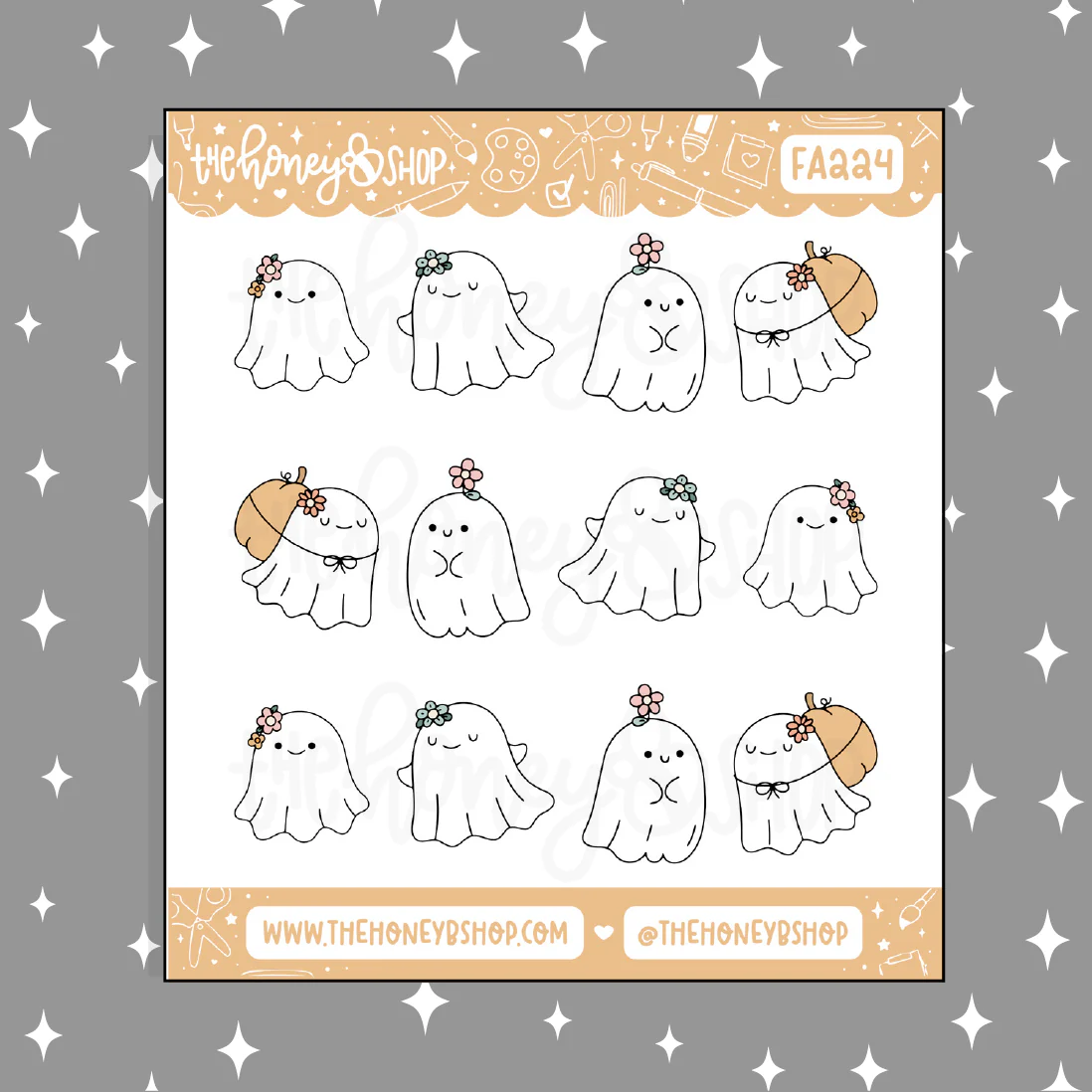 Fall Ghosties Doodle Sticker