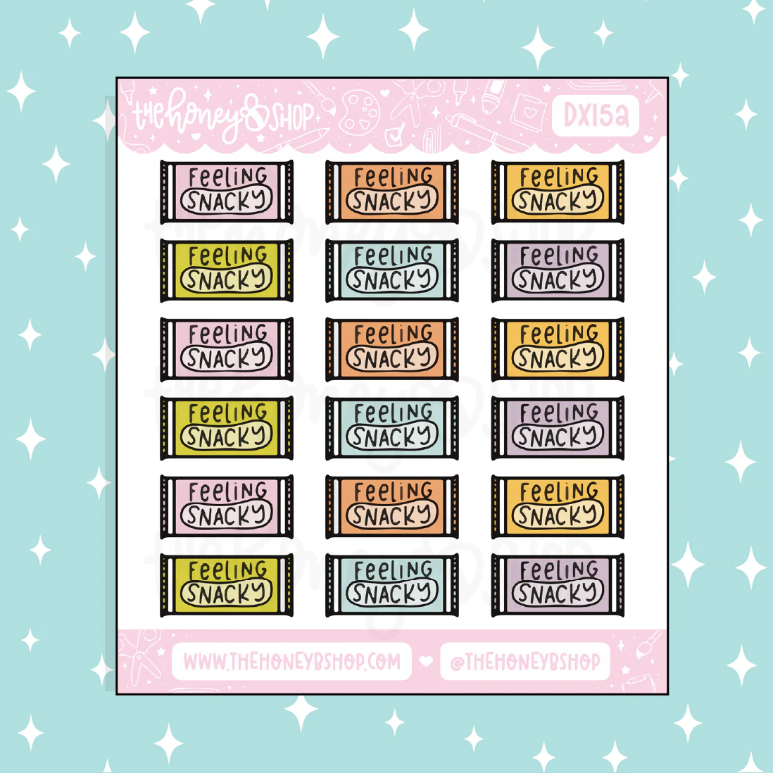 Feeling Snacky Lettering Doodle Sticker | Choose Your Color Option! - Image 2