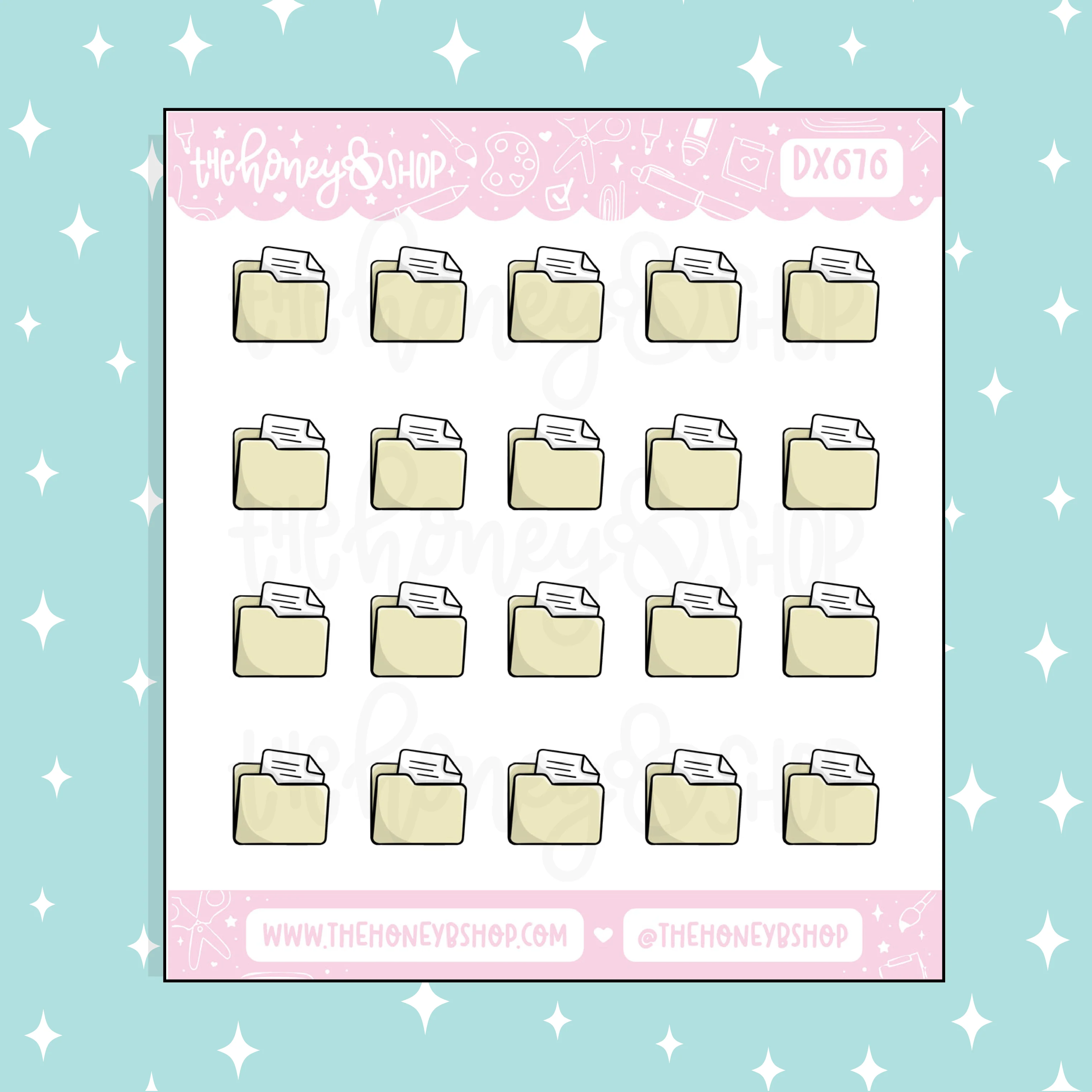 File Folder Icon Doodle Sticker