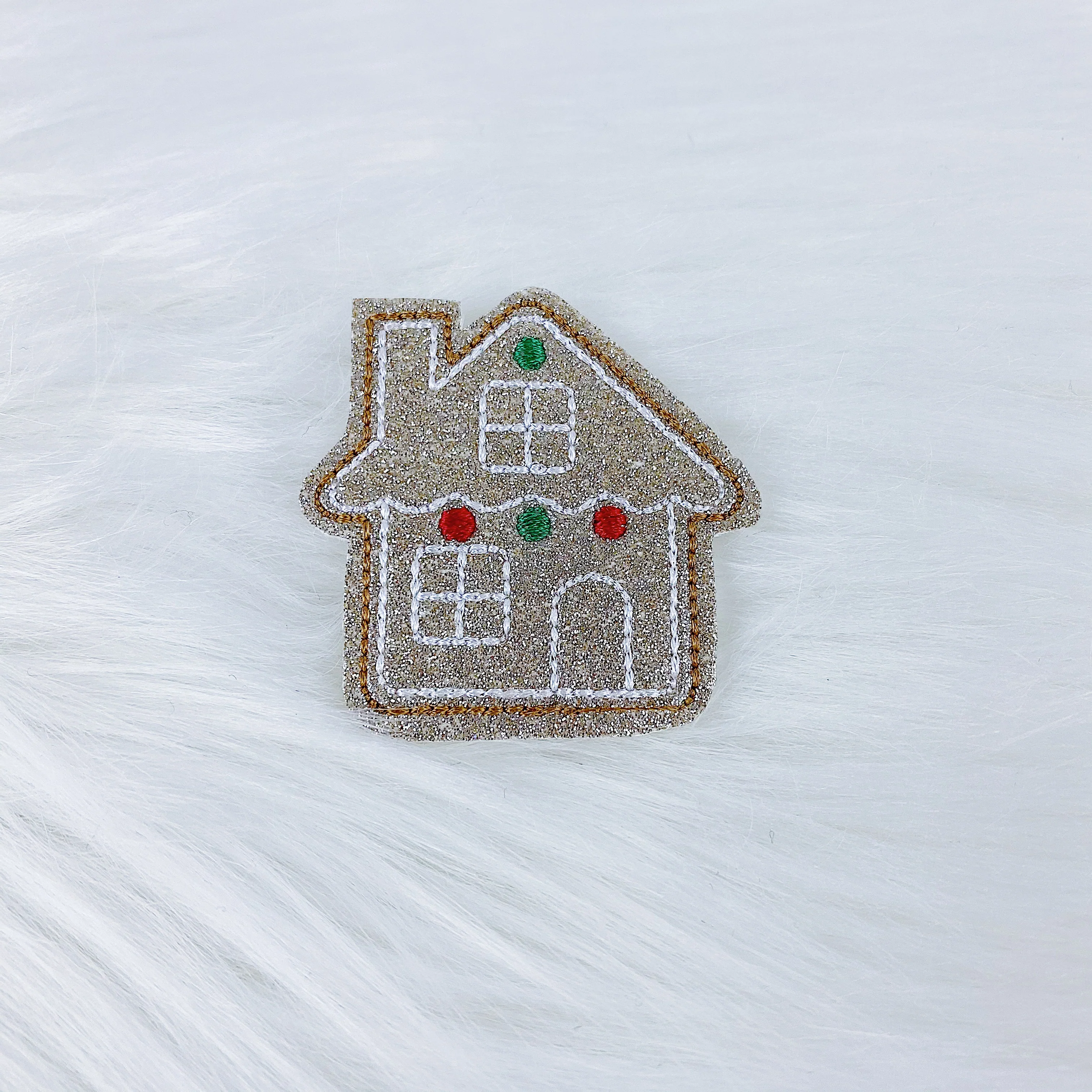 Glitter Gingerbread House Feltie
