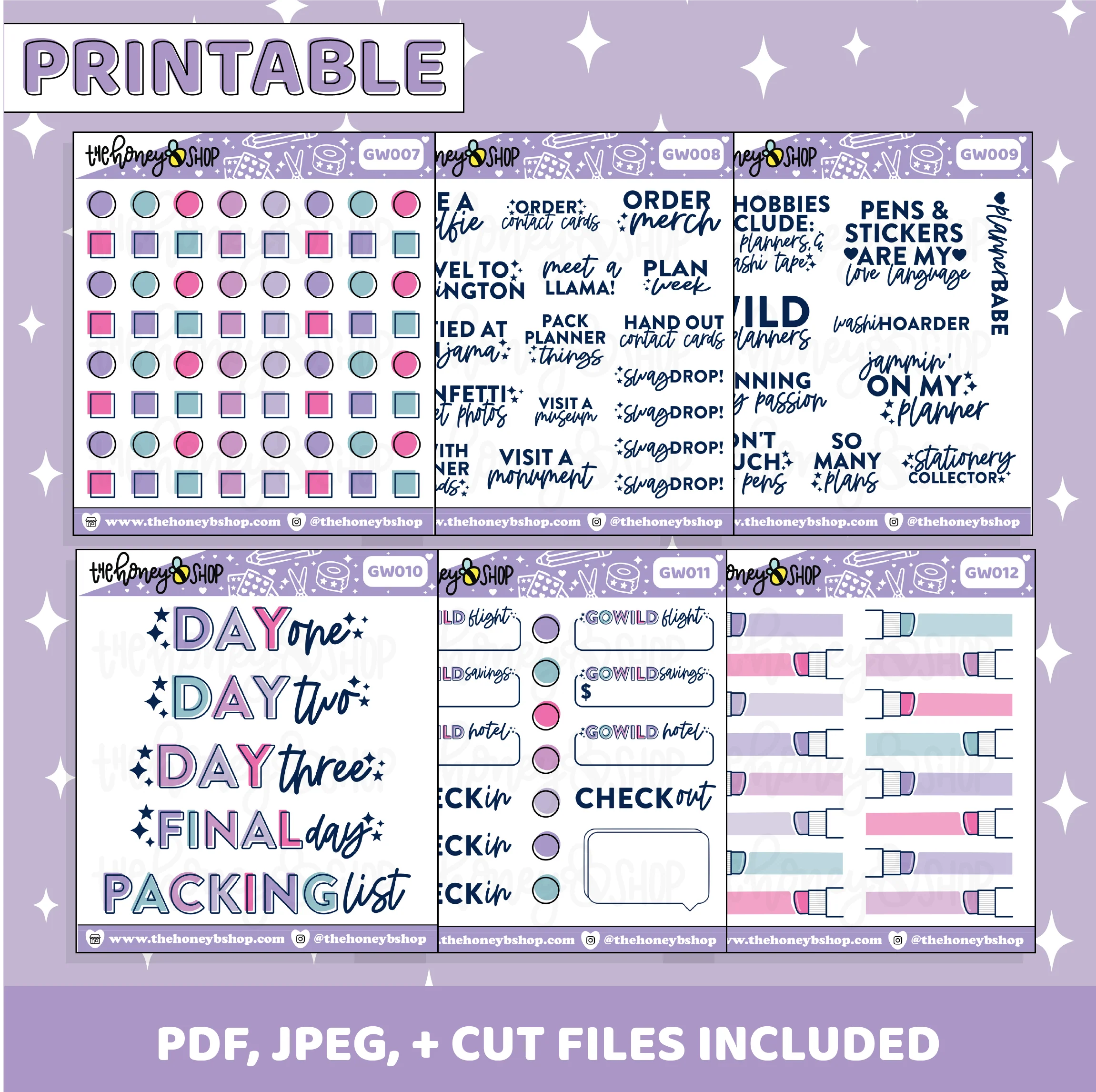 Go WILD Sticker Bundle | 12 Sticker Sheets  Printable Planner Stickers - Image 2