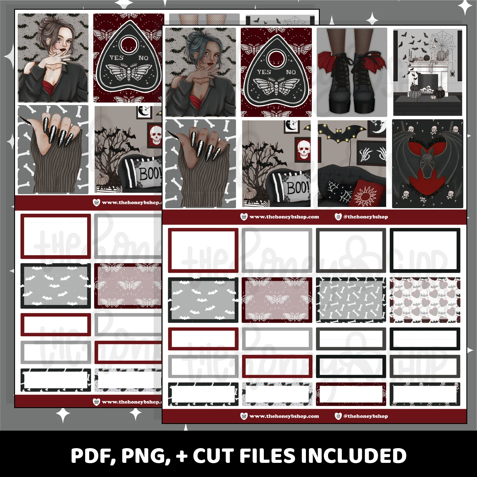 Gothic Printable Weekly Kit | Vertical Planner | Printable Planner Stickers - Image 2