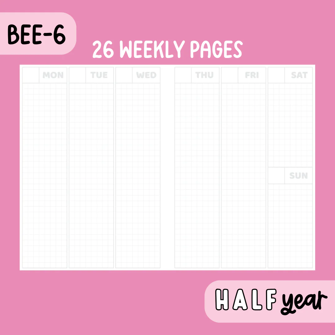 Half Year BEE-6 THBS Planner | Undated Monthly, Weekly, + Daily Planner | 100GSM Paper - Image 5