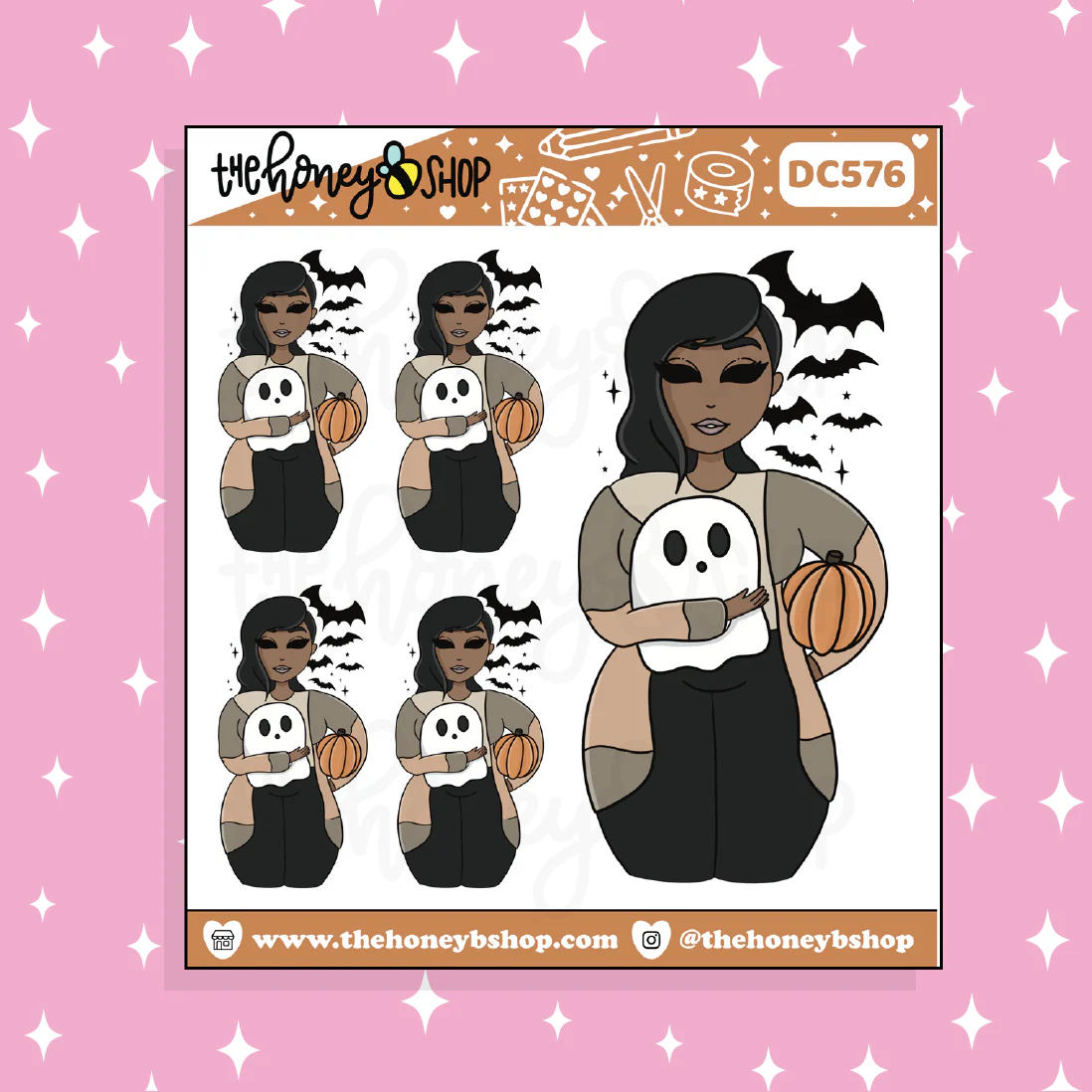 Halloween Ready Babe Doodle Sticker | Choose your Skin Tone! - Image 3