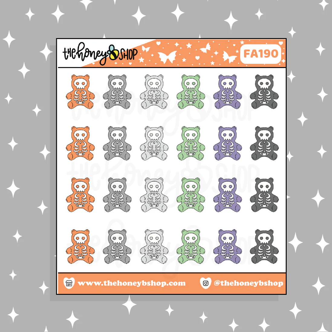 Halloween Skele Gummy Bears Doodle Sticker