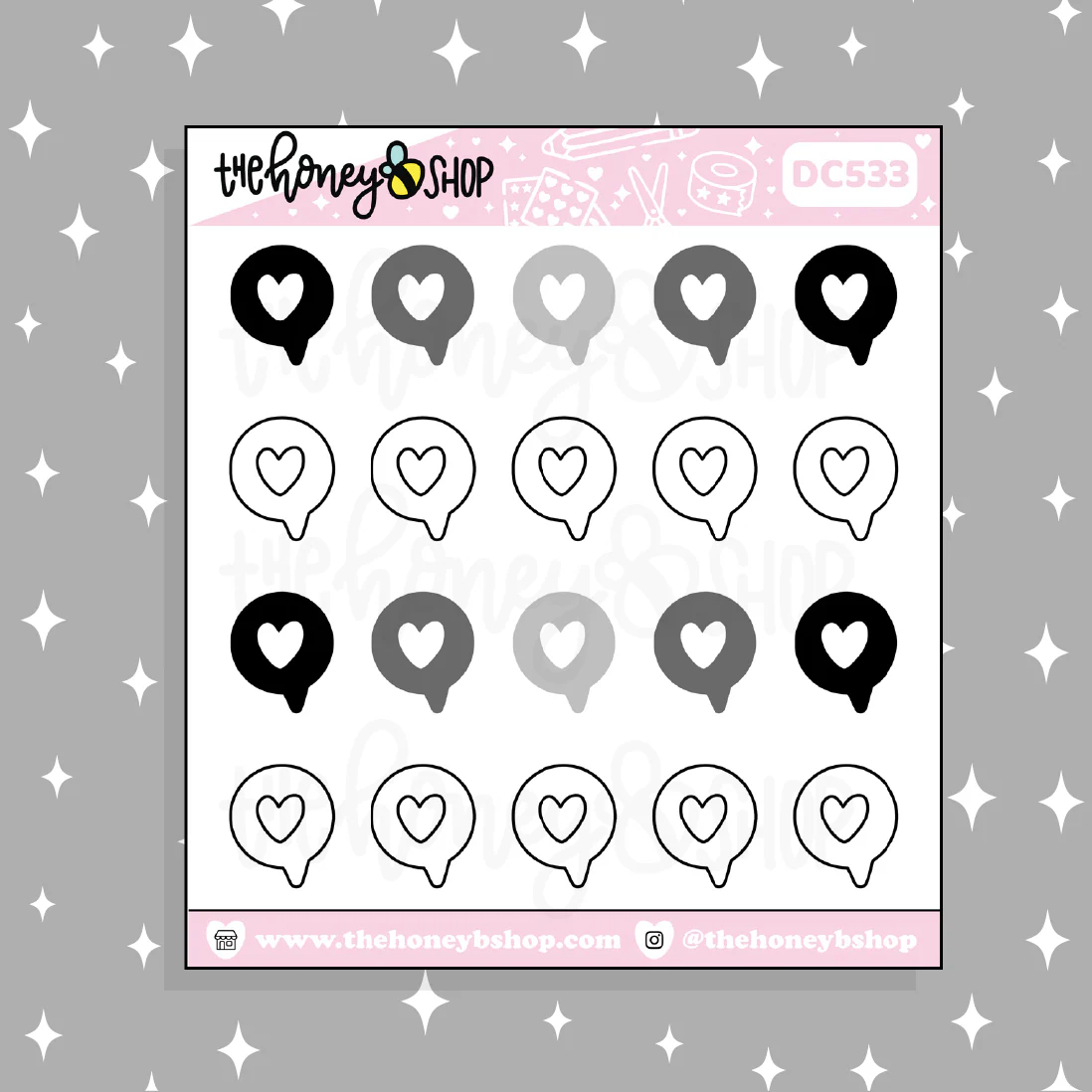 Heart Blurb Doodle Sticker | Choose Your Color Option! - Image 3
