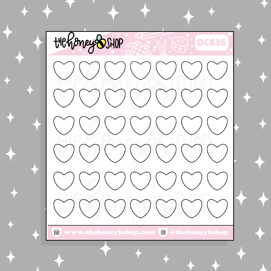 Heart Icon Doodle Sticker | Choose Your Color Option! - Image 3