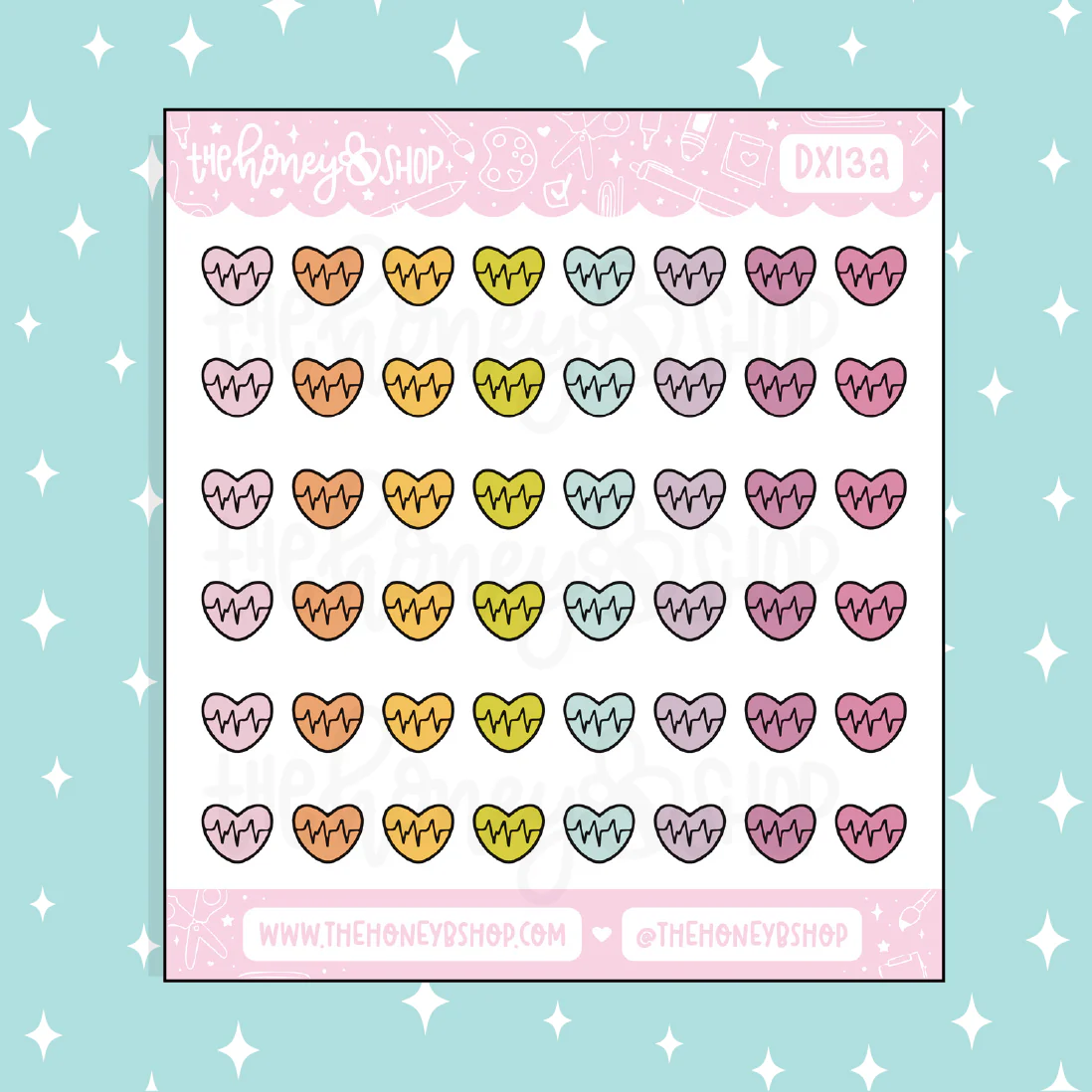 Heart Rate Icon Doodle Sticker | Choose Your Color Option! - Image 2