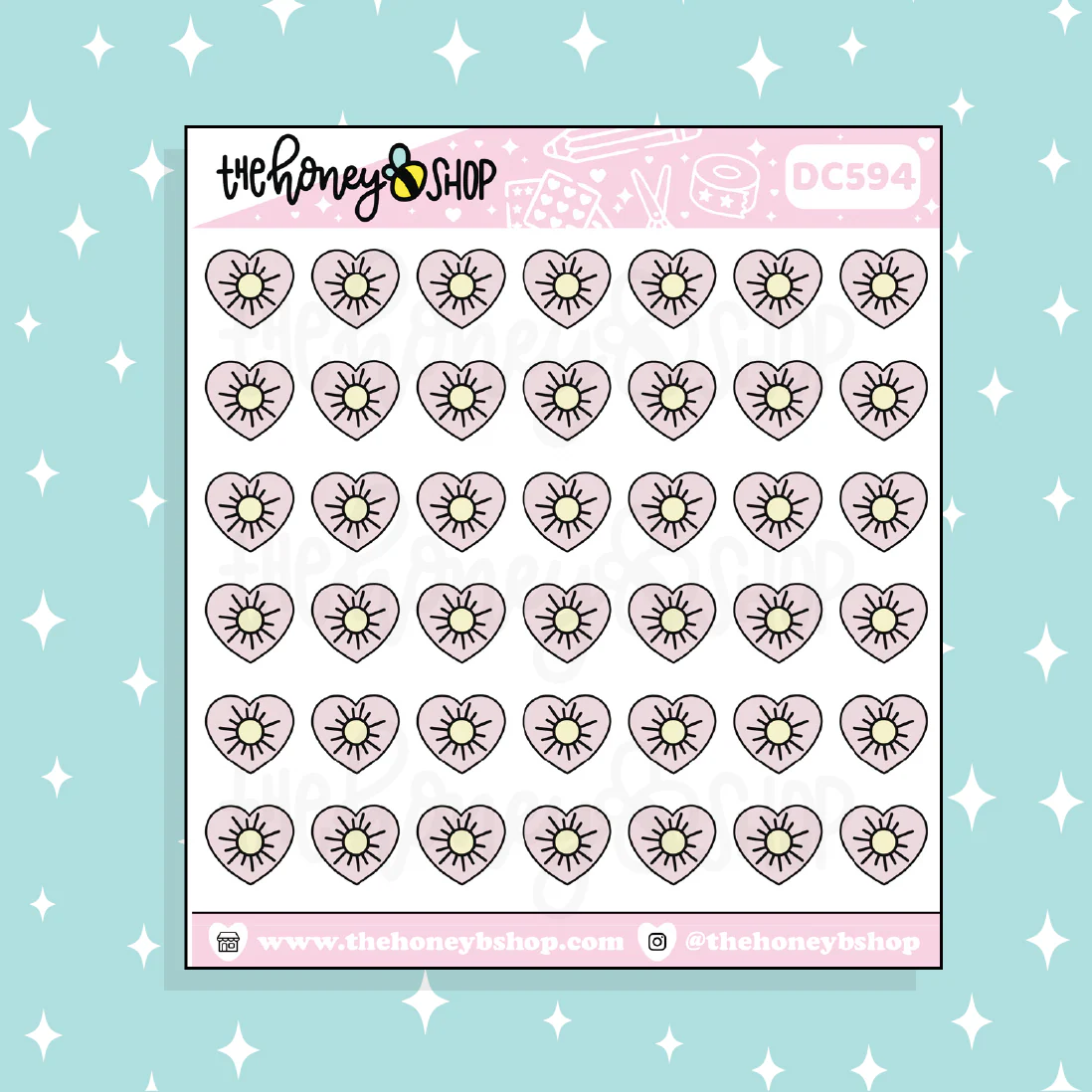Heart Sunny Weather Doodle Sticker
