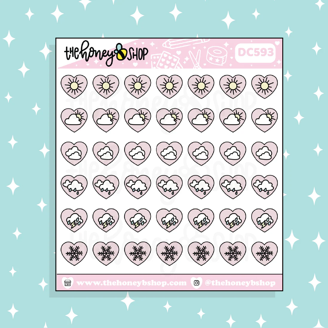 Heart Weather Sampler Doodle Sticker