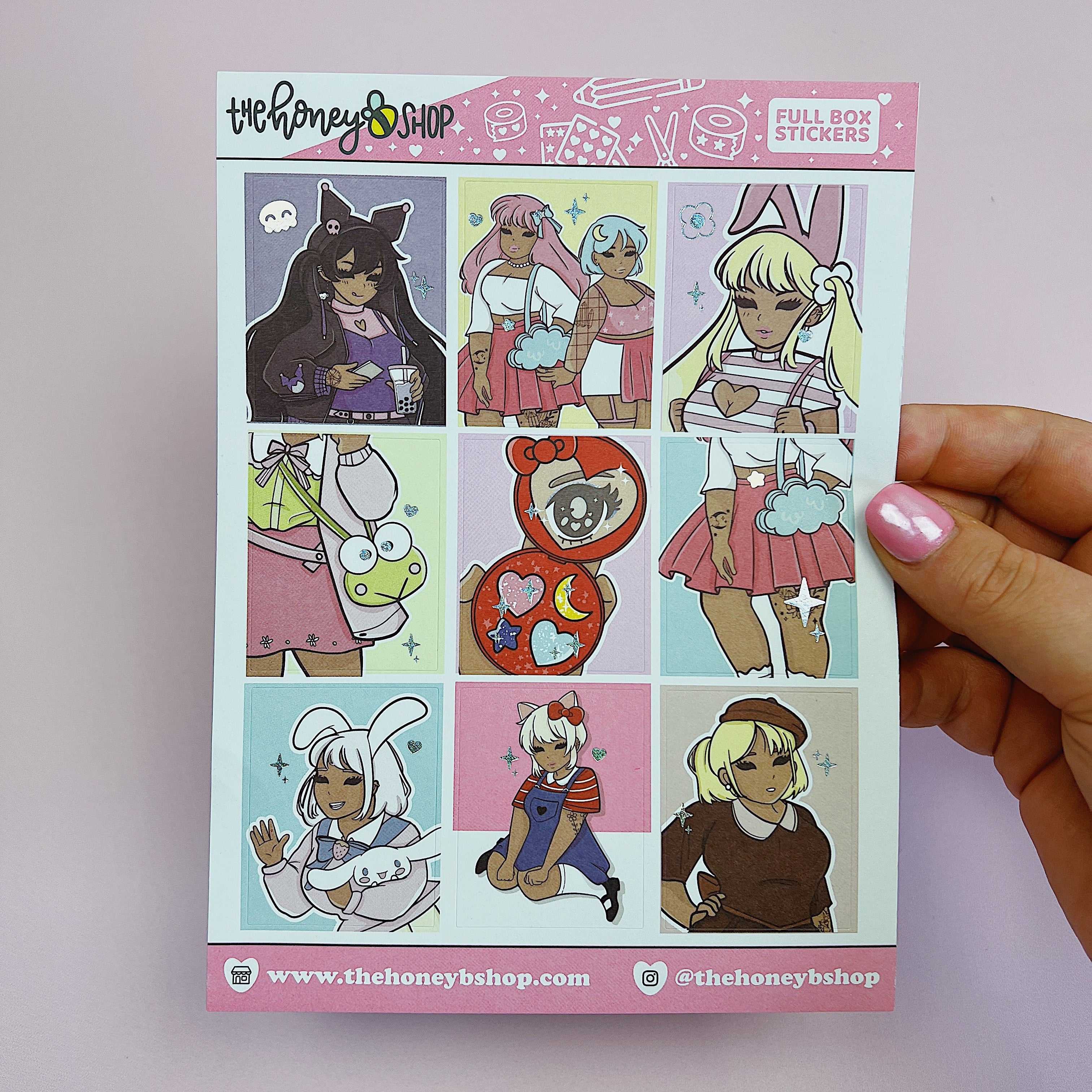 Hello Honey Babe Full Boxes Doodle Sticker | Holographic Foil | Choose your Skin Tone! - Image 3