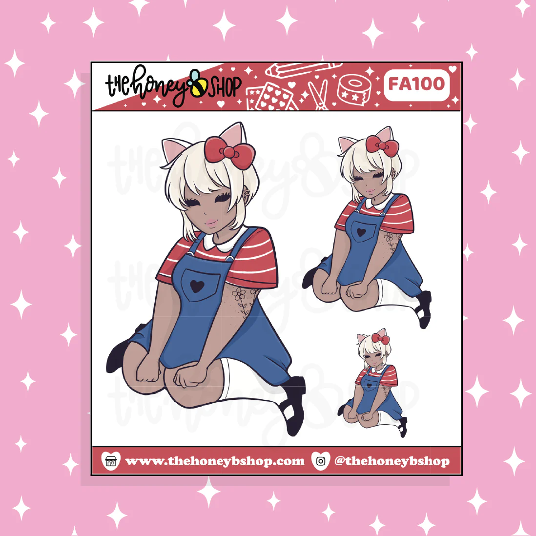 Hello Kitty Babe Doodle Sticker | Choose your Skin Tone! - Image 2