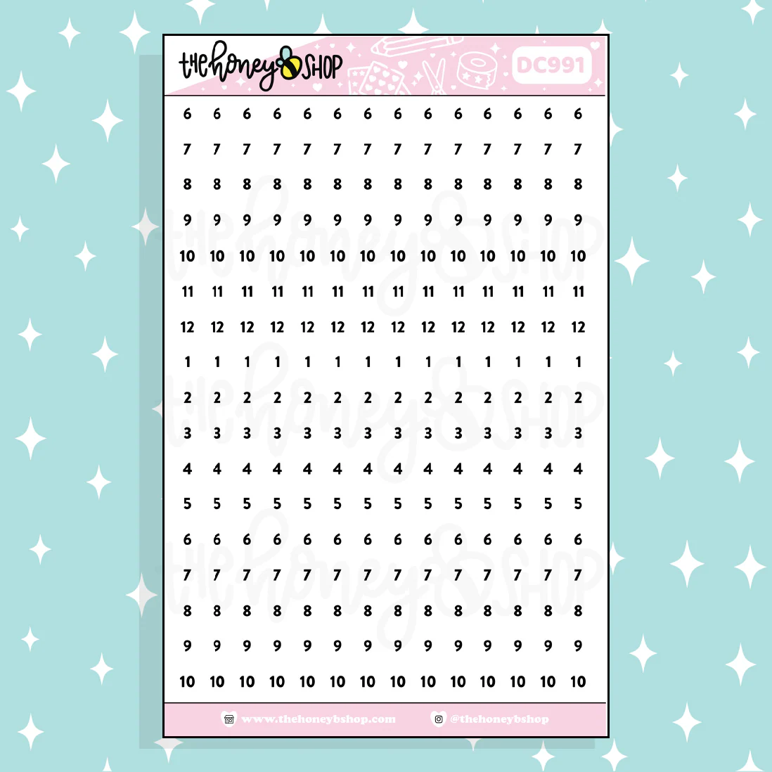Hourly Strip Sticker | Choose Your Color Option! - Image 3