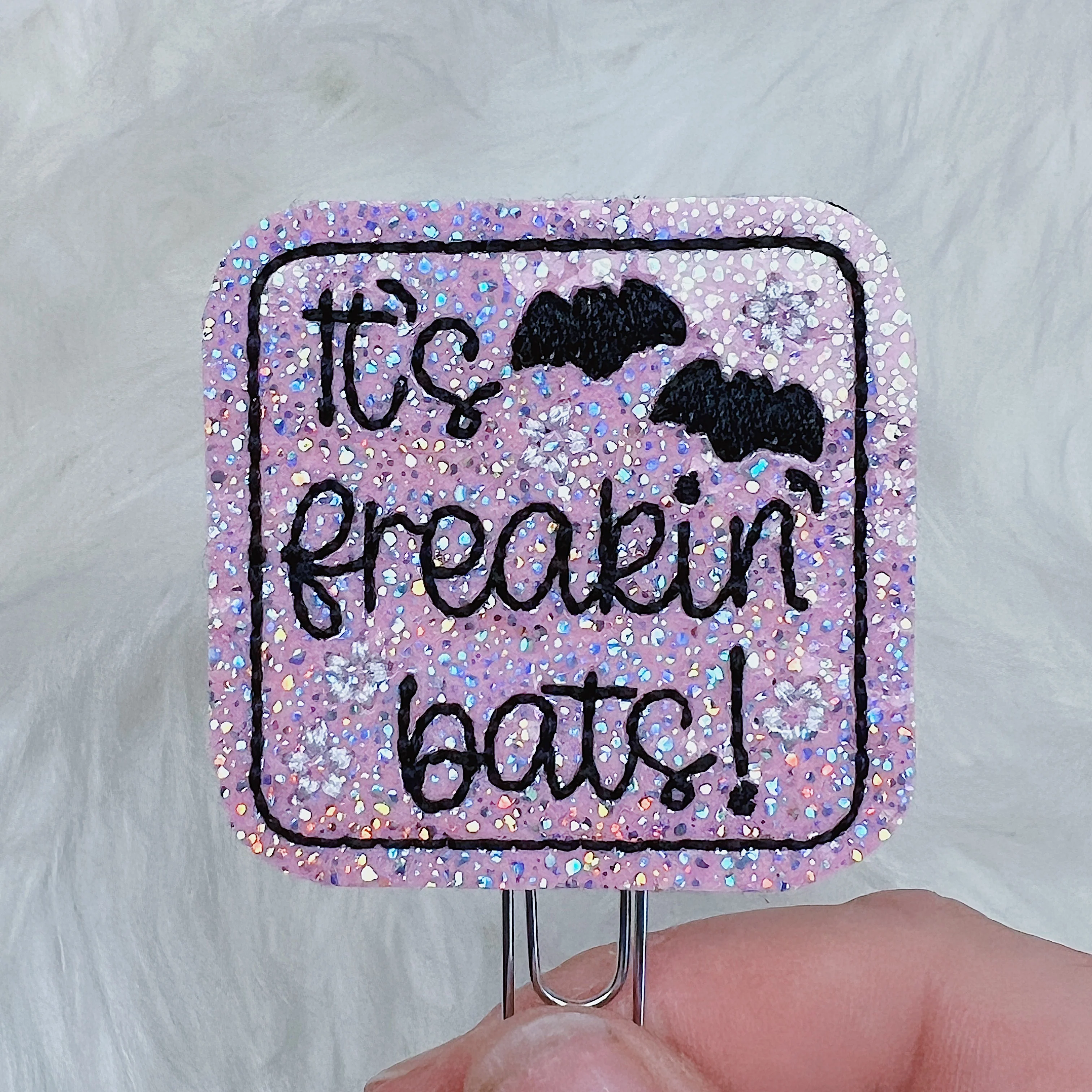 It's Frickin' Bats Glitter Feltie Planner Clip | Choose Your Color Option! - Image 2