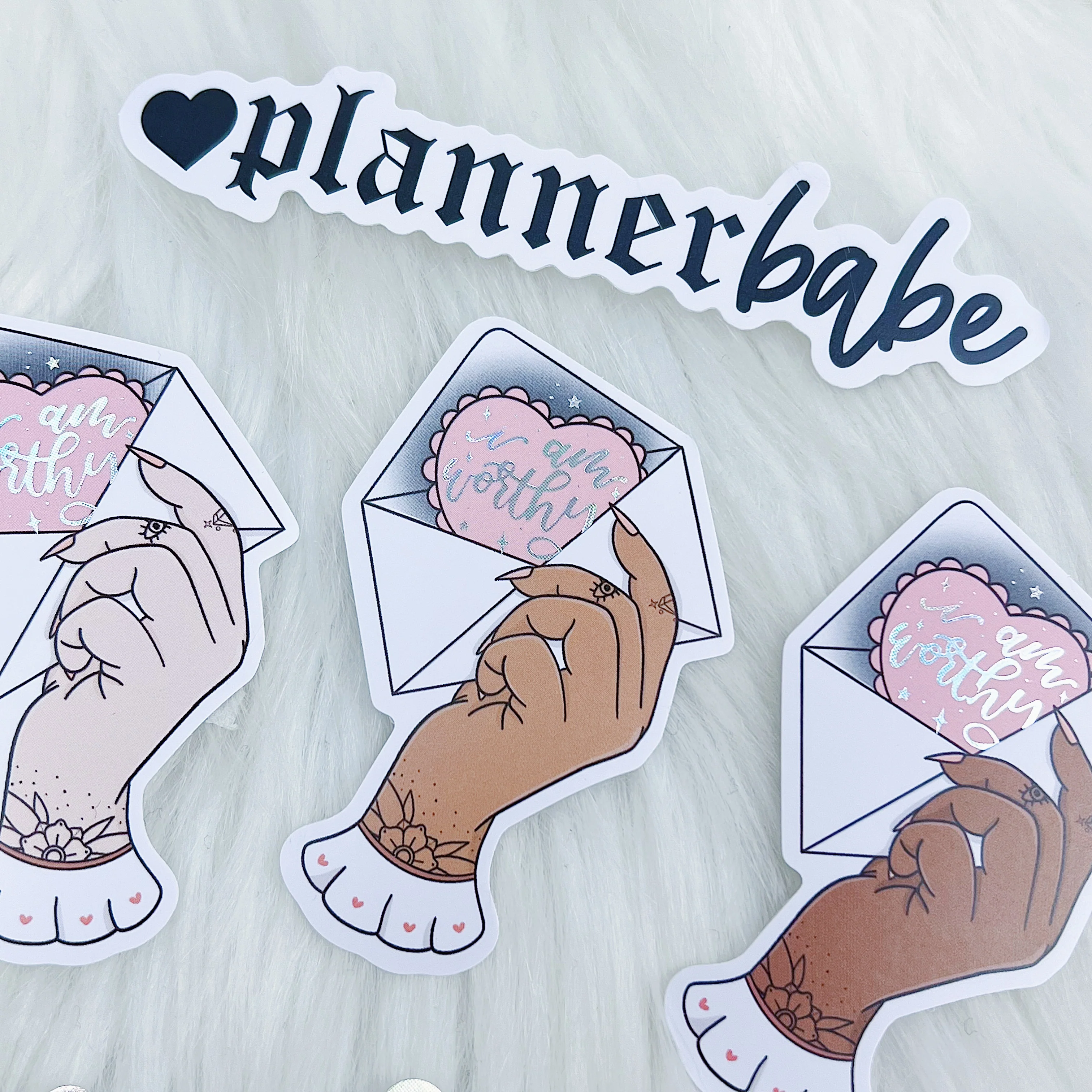 Just Peachy Sticker Vinyl Die Cut Pack | Holographic Foiled | ALL Skin Tones Included! - Image 2