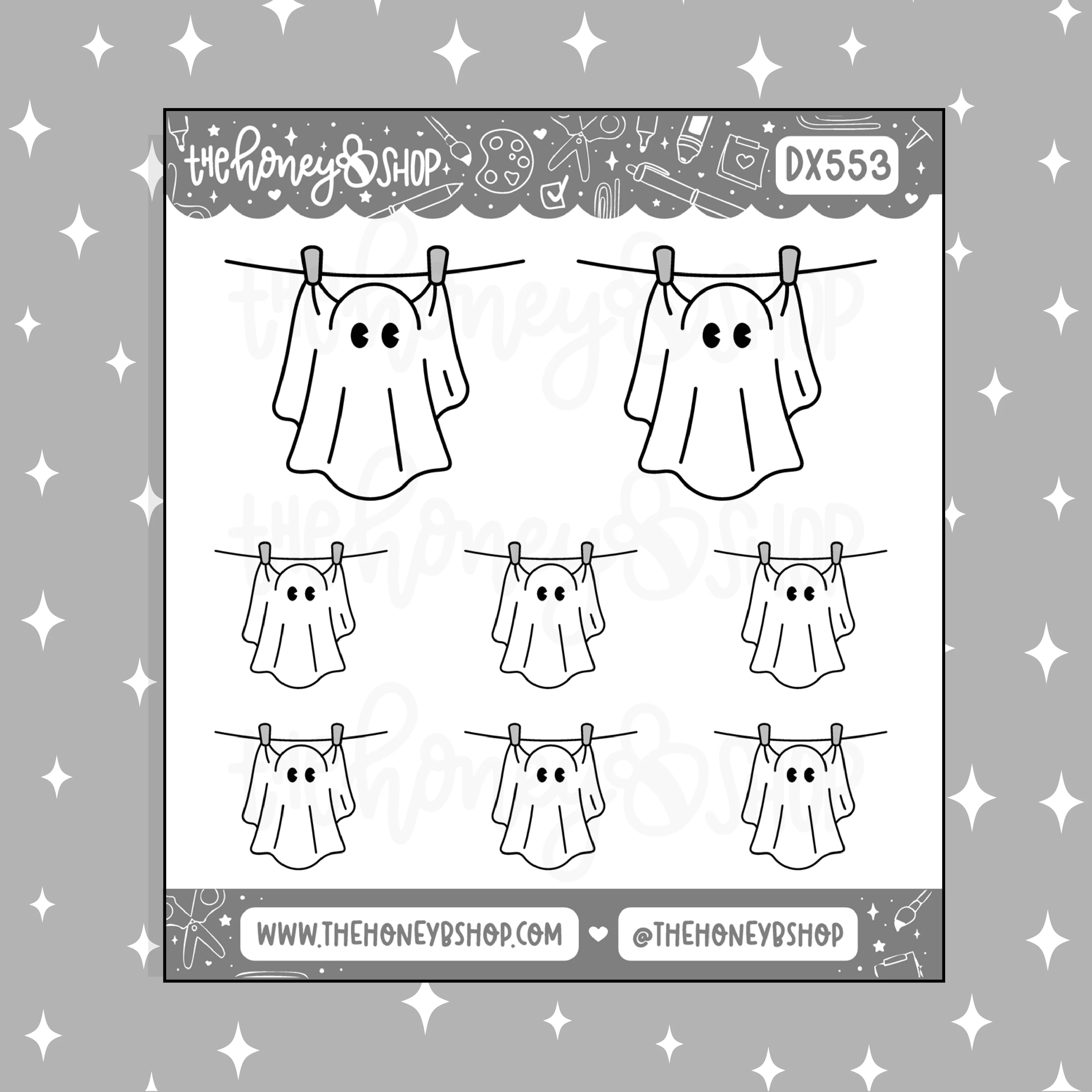 Laundry Ghostie Doodle Sticker