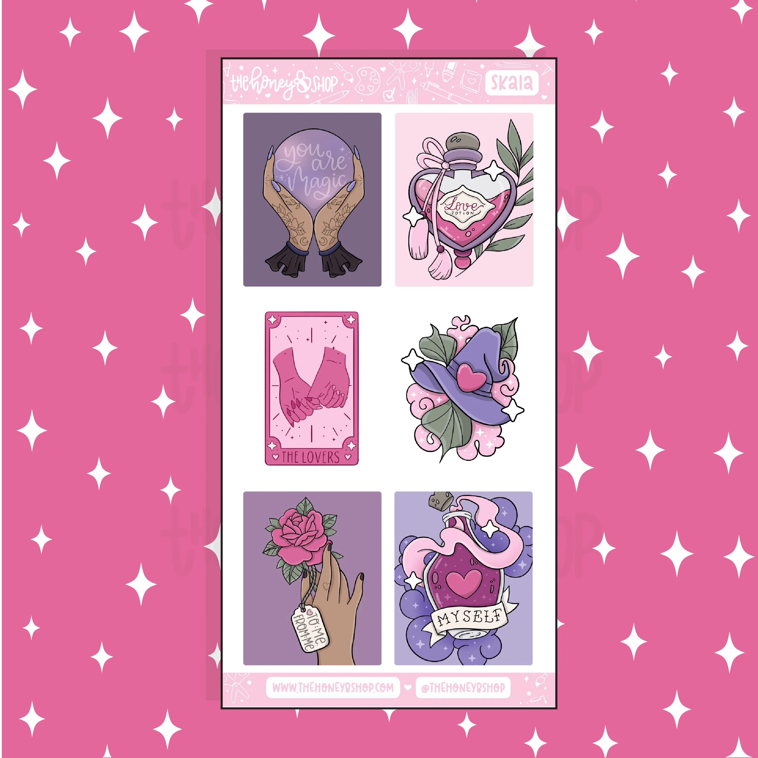 Love Spell Full Boxes Doodle Sticker | A La Carte | Choose your Skin Tone - Image 2