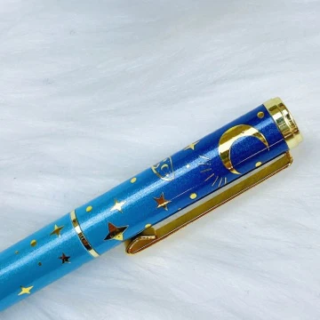 Lunar Eclipse Gold Engraved Pearlescent Gradient Pen | 0.5 Gel Pen - Image 4