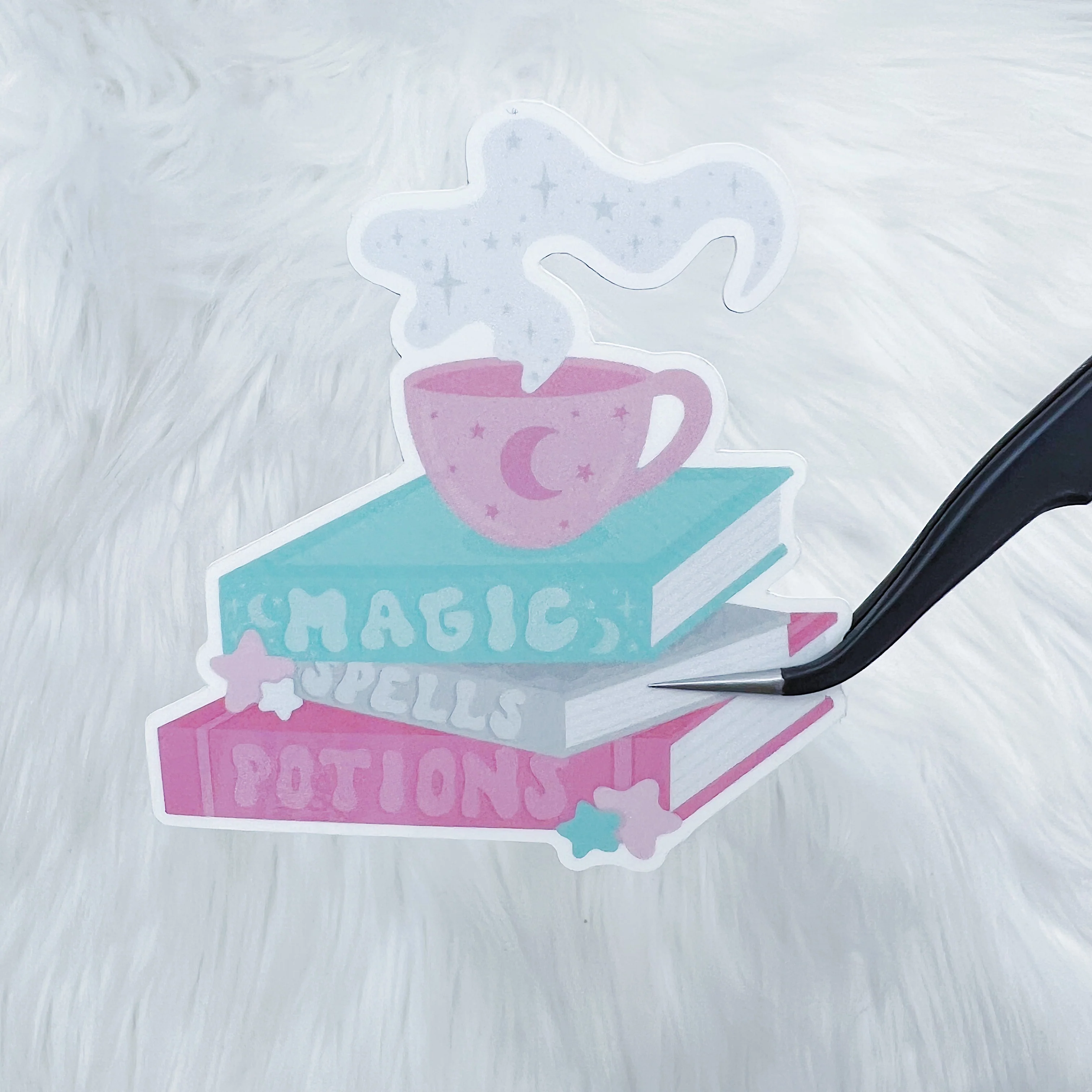 Magic, Spells, + Potions Book Stack Vinyl Sticker Die Cut - Image 2