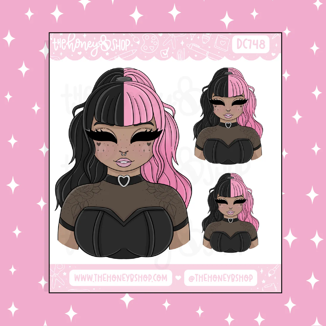 Mina Babe Doodle Sticker | Choose your Skin Tone! - Image 2