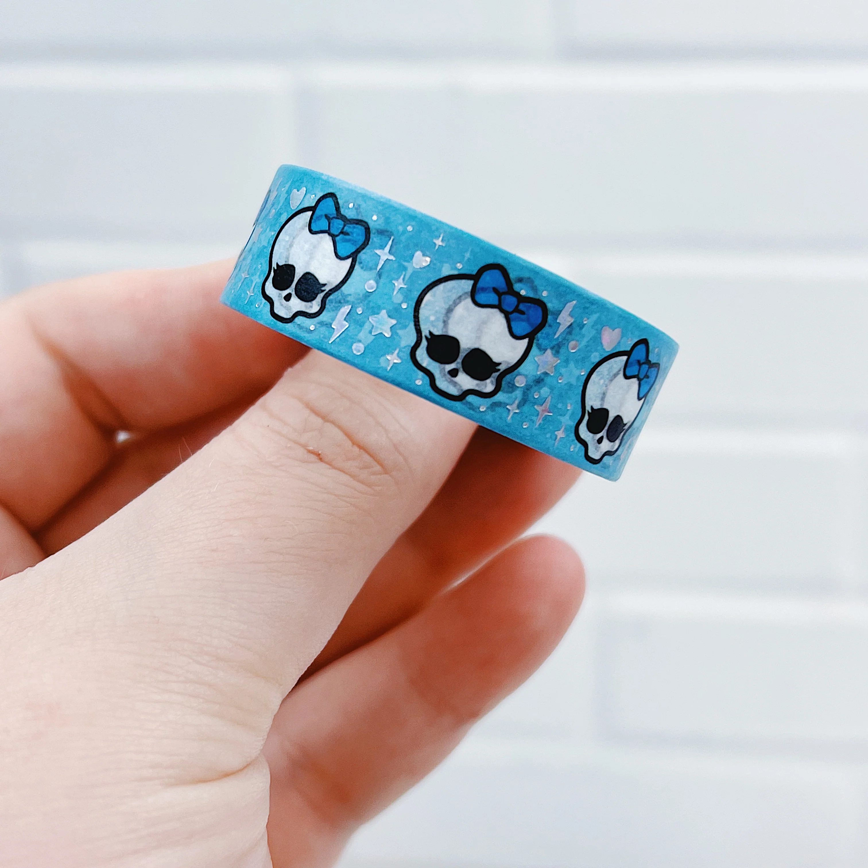 Monster High Skull Washi Tape | 15MM | Holo Foil | Choose Your Color - Image 5