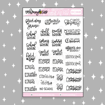 Neutral Back to School Sampler Doodle Sticker