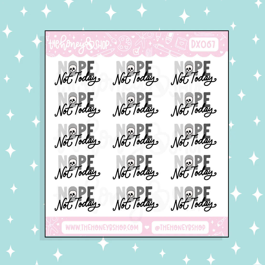 Nope Not Today Doodle Sticker