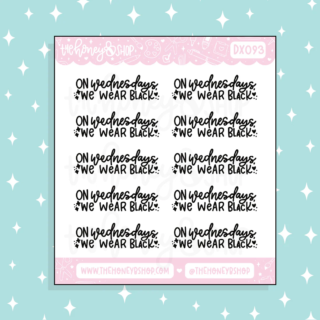 On Wednesdays We Were Black Doodle Sticker